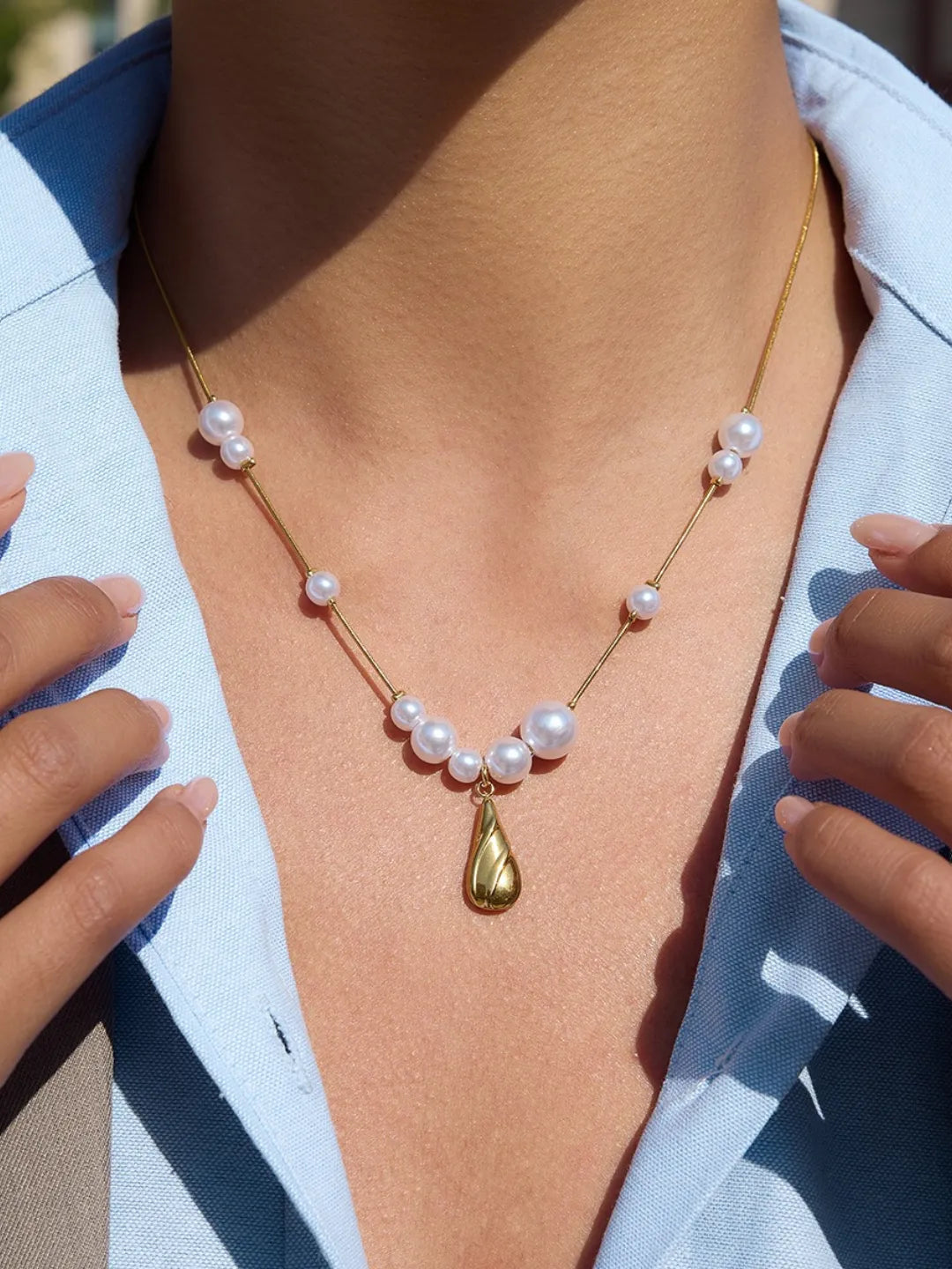 LUMINA FAUX PEARL PENDANT