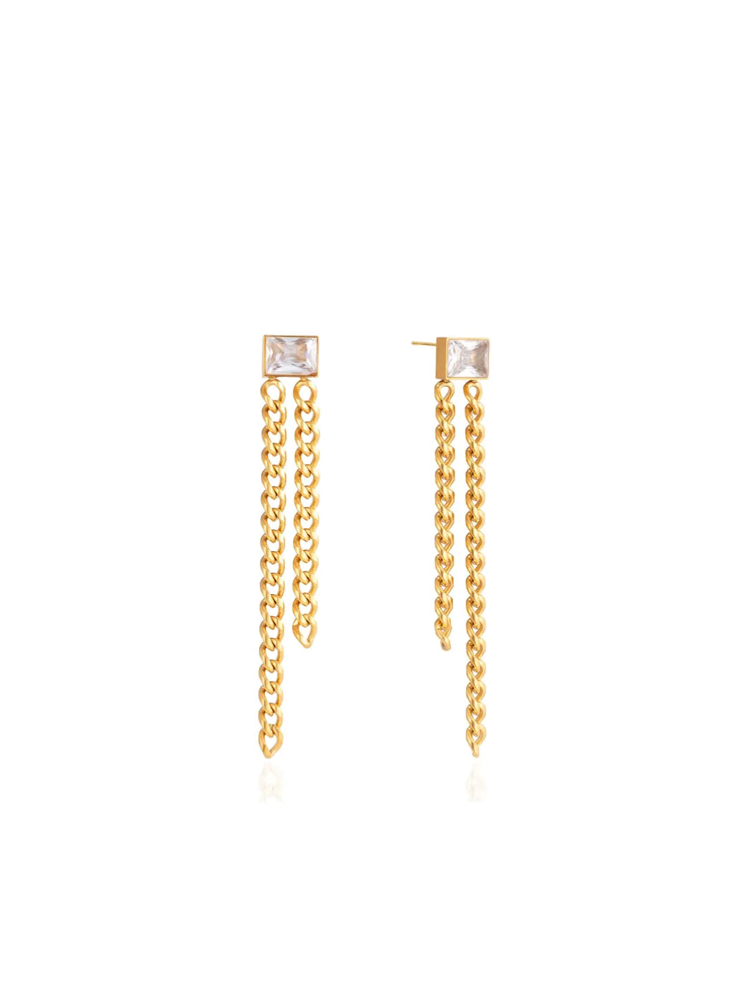 ZIRCON TASSEL EARRINGS