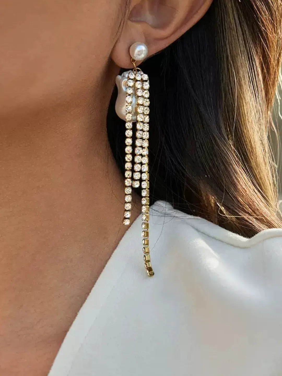 TASSEL RHINESTONE EARRINGS