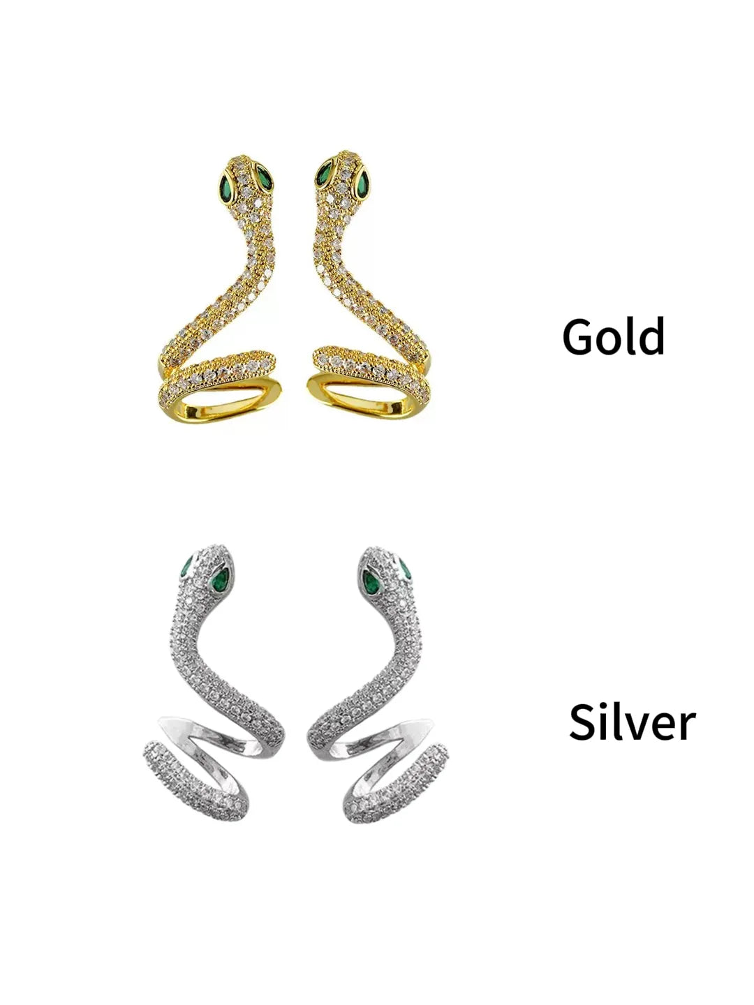 FULL ZIRCON SNAKE EARRINGS