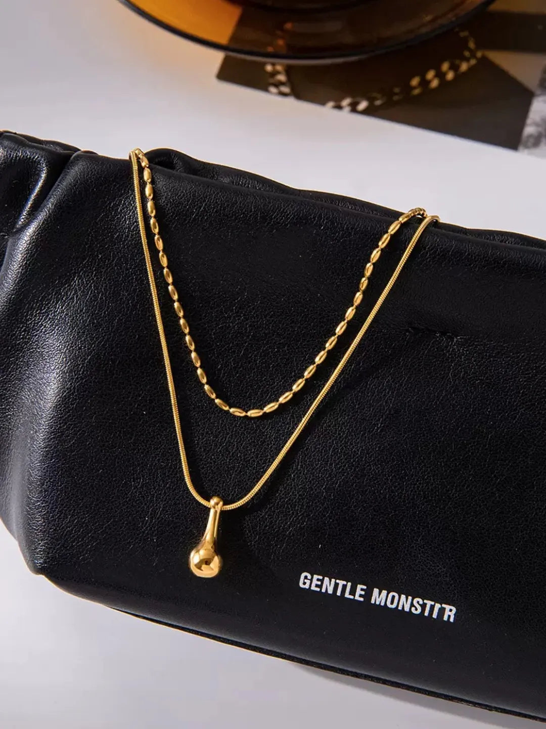 DOUBLE LAYER TEARDROP NECKLACE
