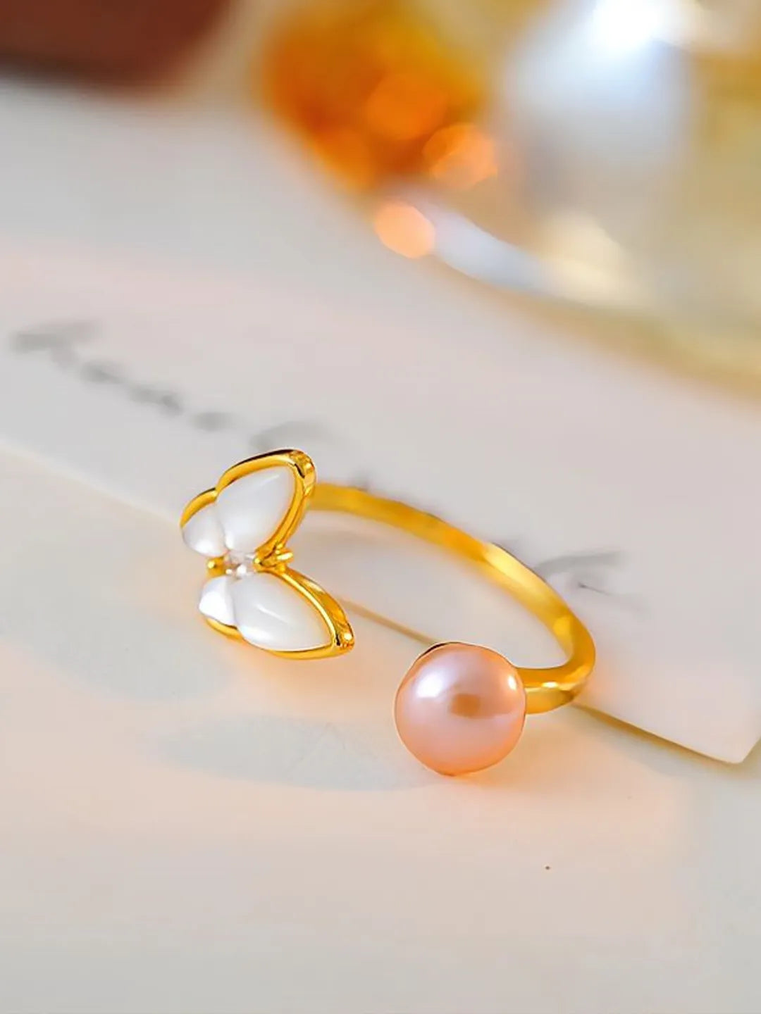 BUTTERFLY PEARL SWEET RING