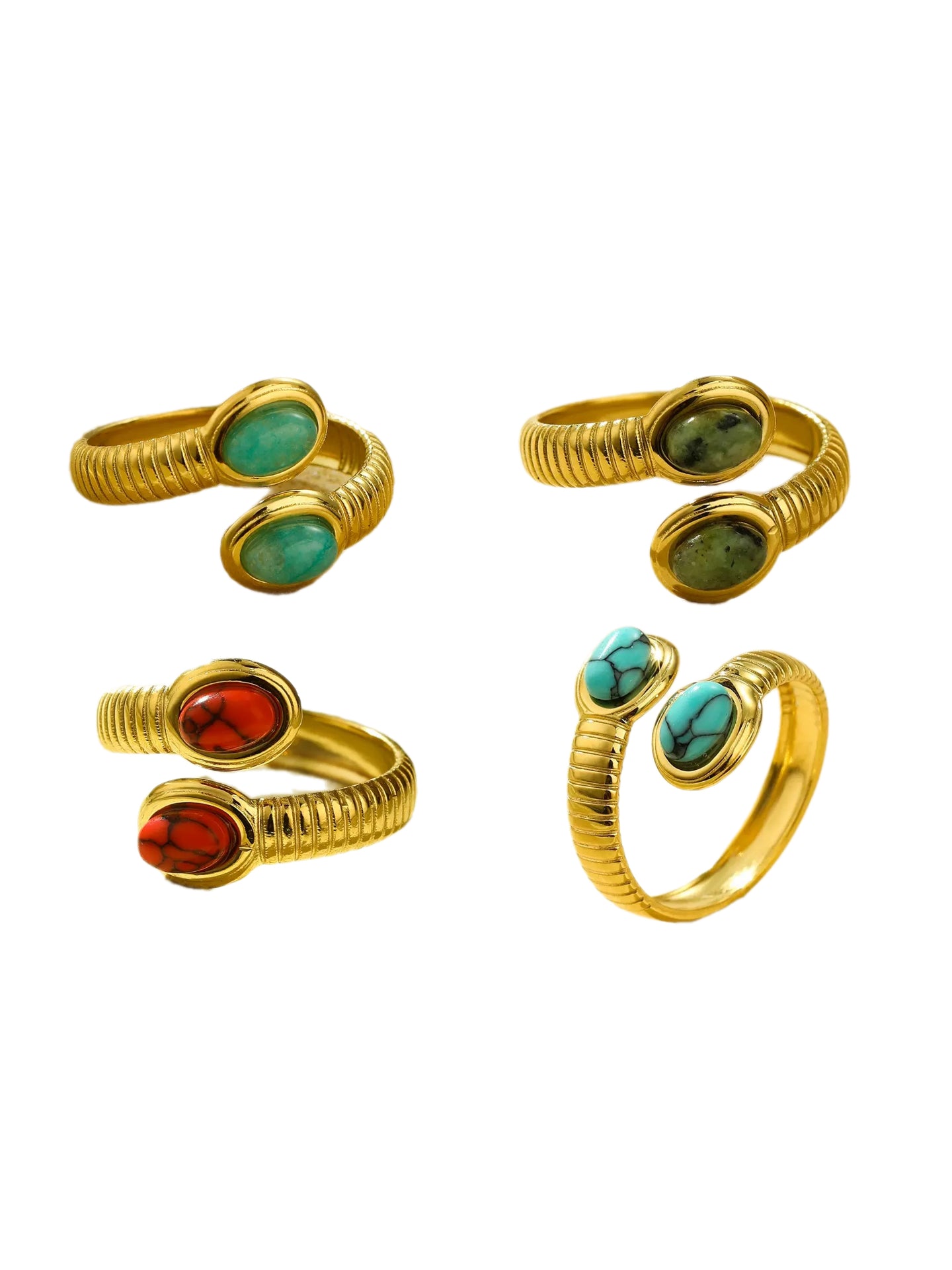 GEMSTONE SERPENT RING