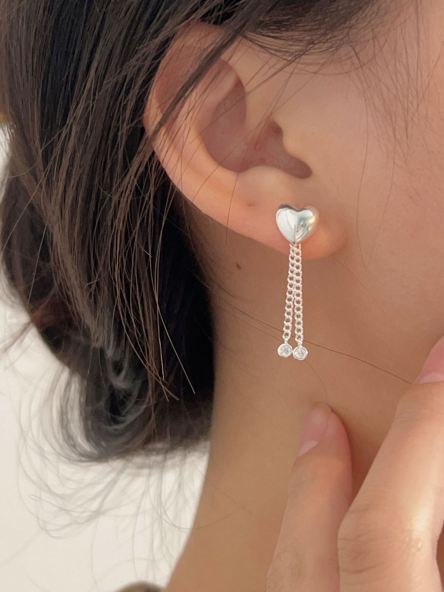 HEART TASSEL EARRINGS