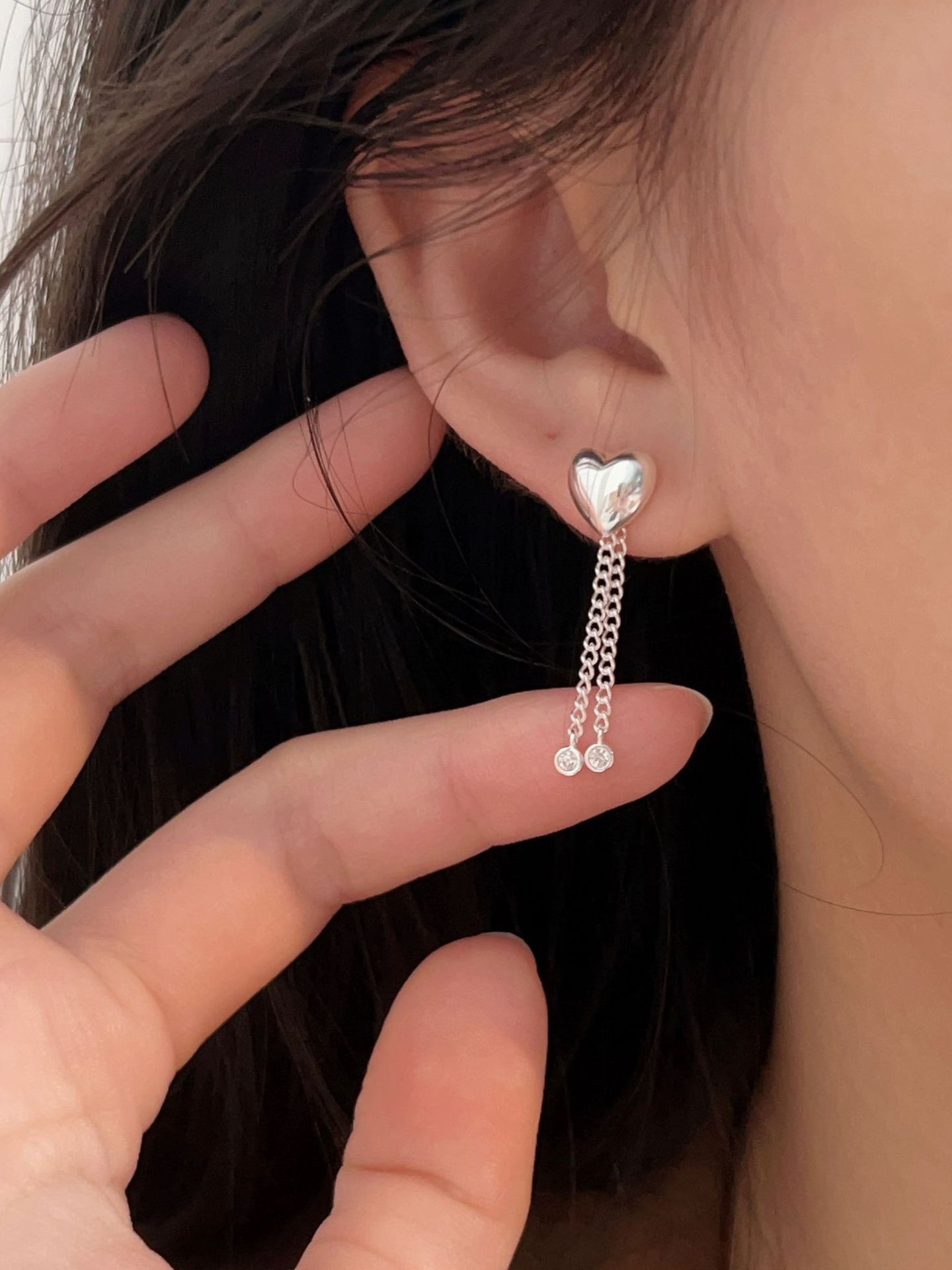 HEART TASSEL EARRINGS