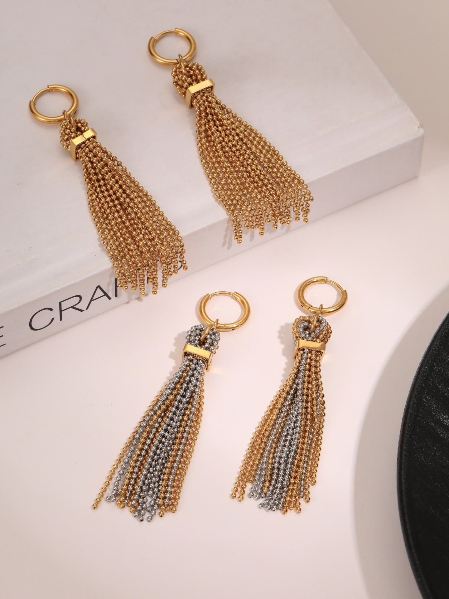 BALL DROP FRINGE EARRINGS