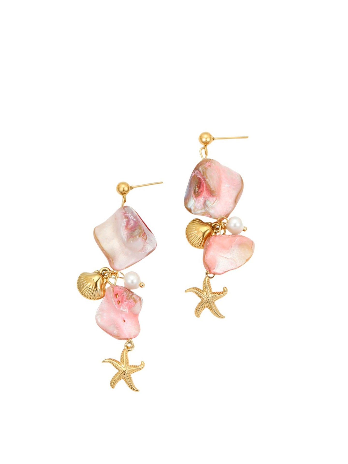 PINK SHELL EARRINGS