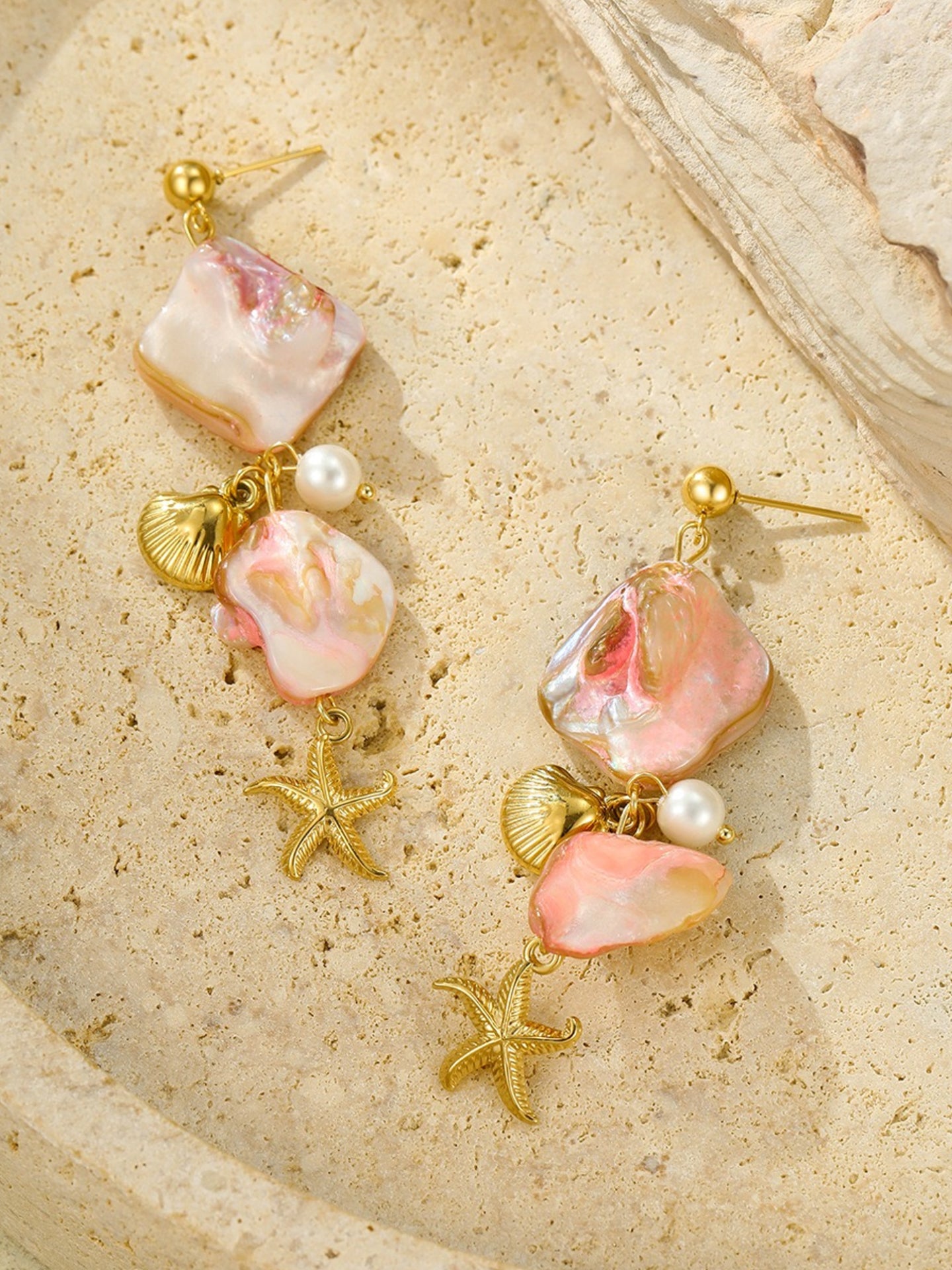 PINK SHELL EARRINGS