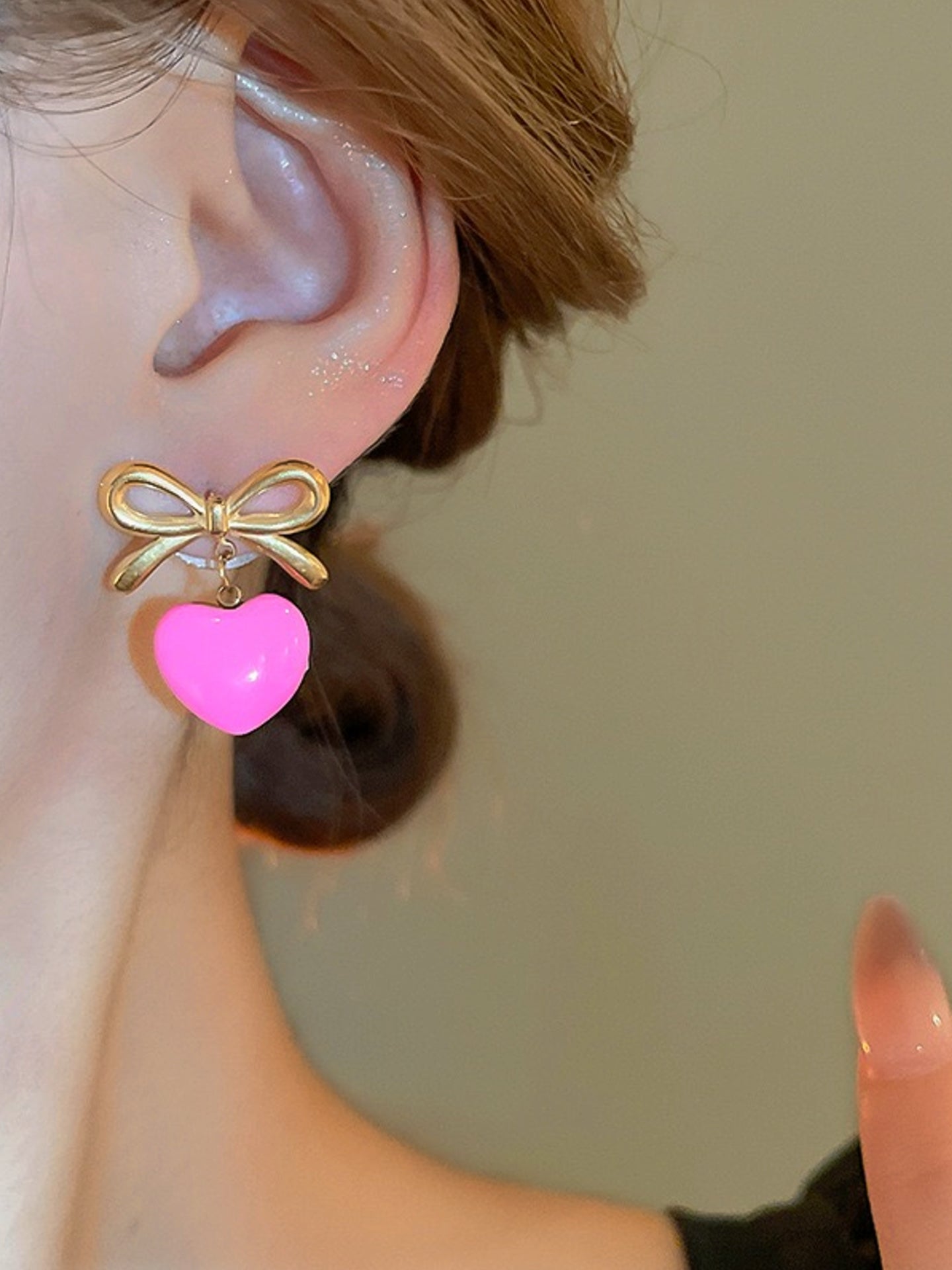 GLAZED HEART EARRINGS