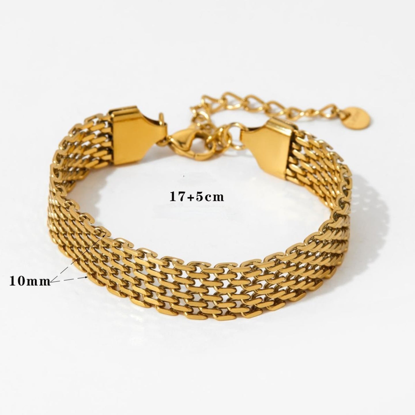 MESH BAND & HEART BRACELET SET