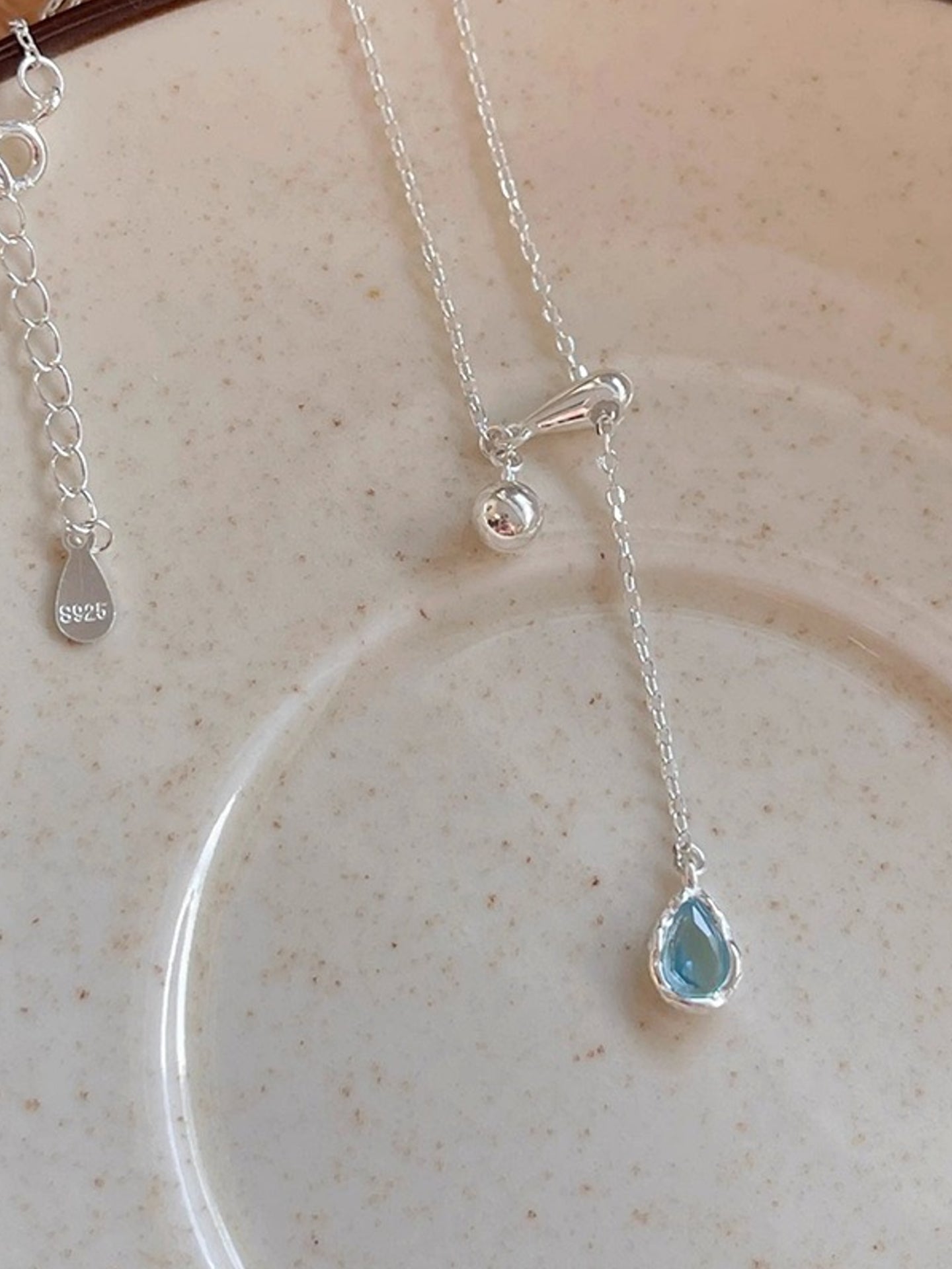 ICE BLUE DROP NECKLACE