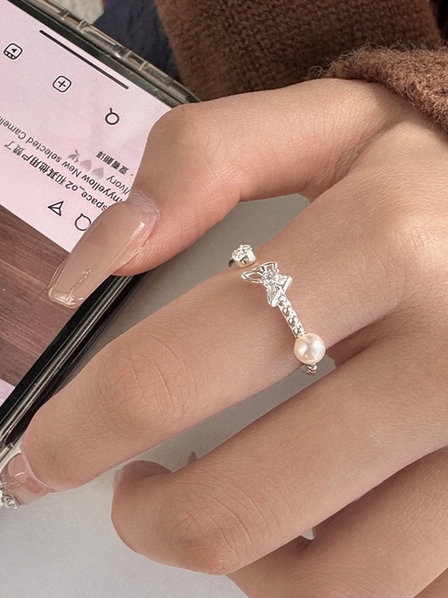 BUTTERFLY PEARL RING
