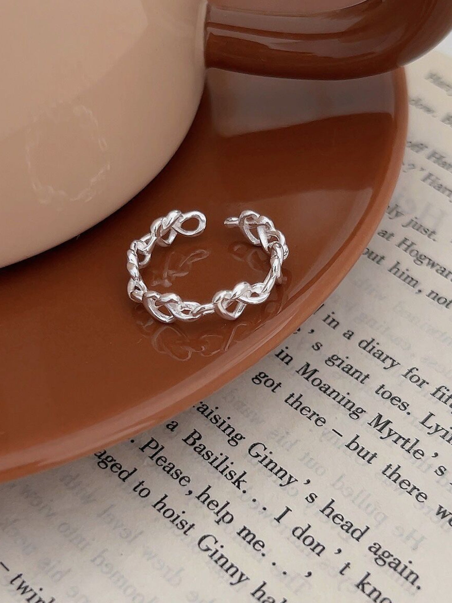 OPENWORK HEART SILVER RING
