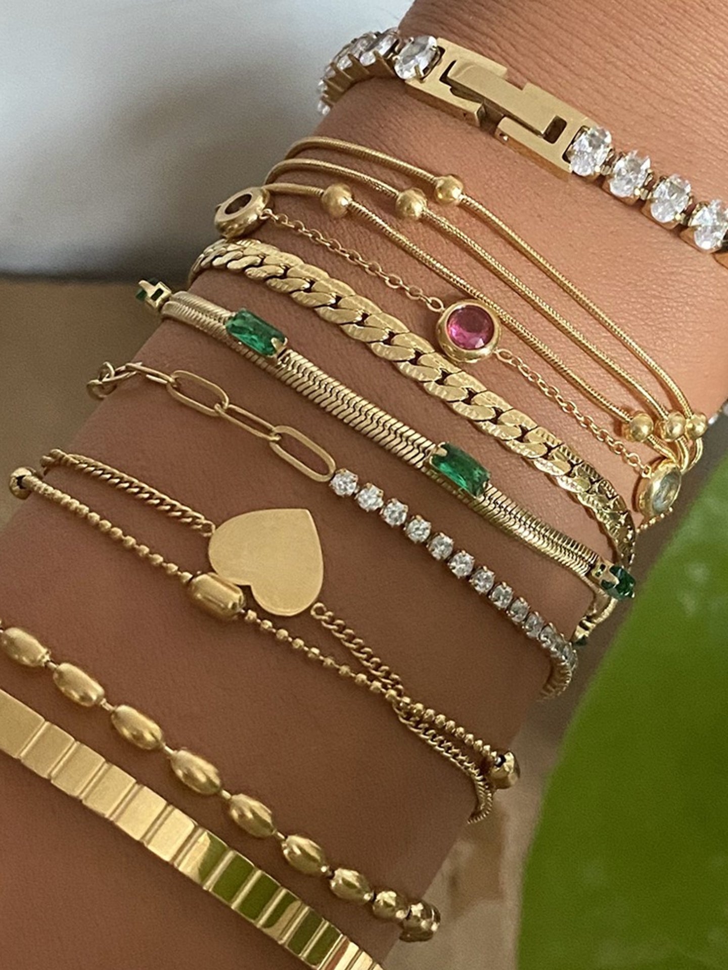 ZIRCON HEART BRACELET SET