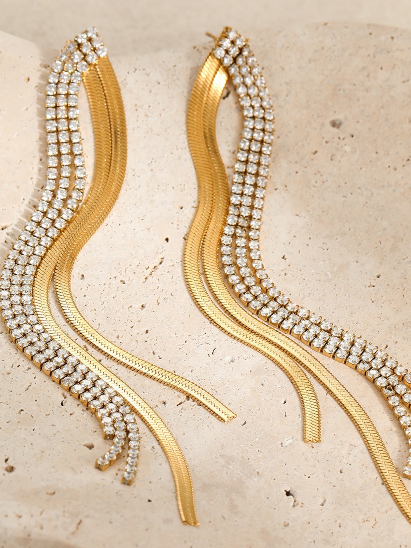 ZIRCON TASSEL EARRINGS