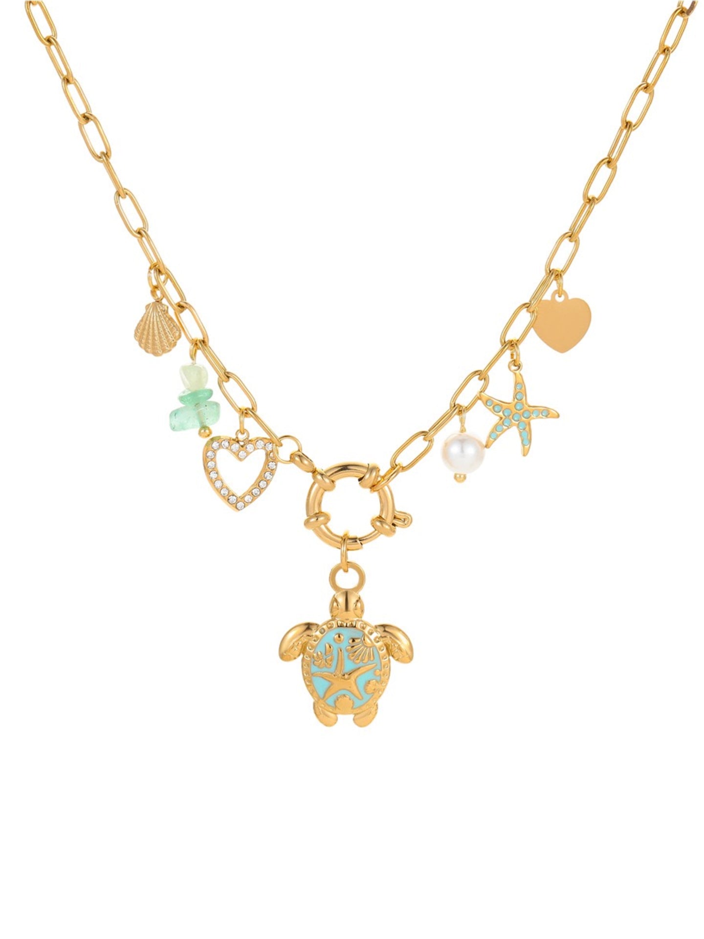 TURTLE PENDANT OCEAN NECKLACE