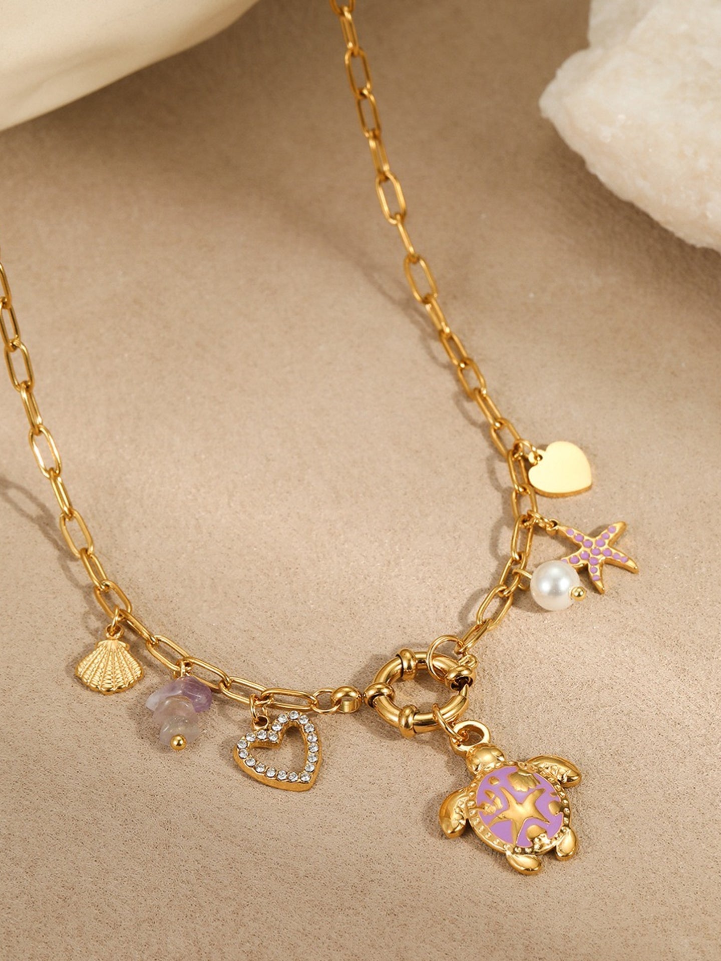 TURTLE PENDANT OCEAN NECKLACE