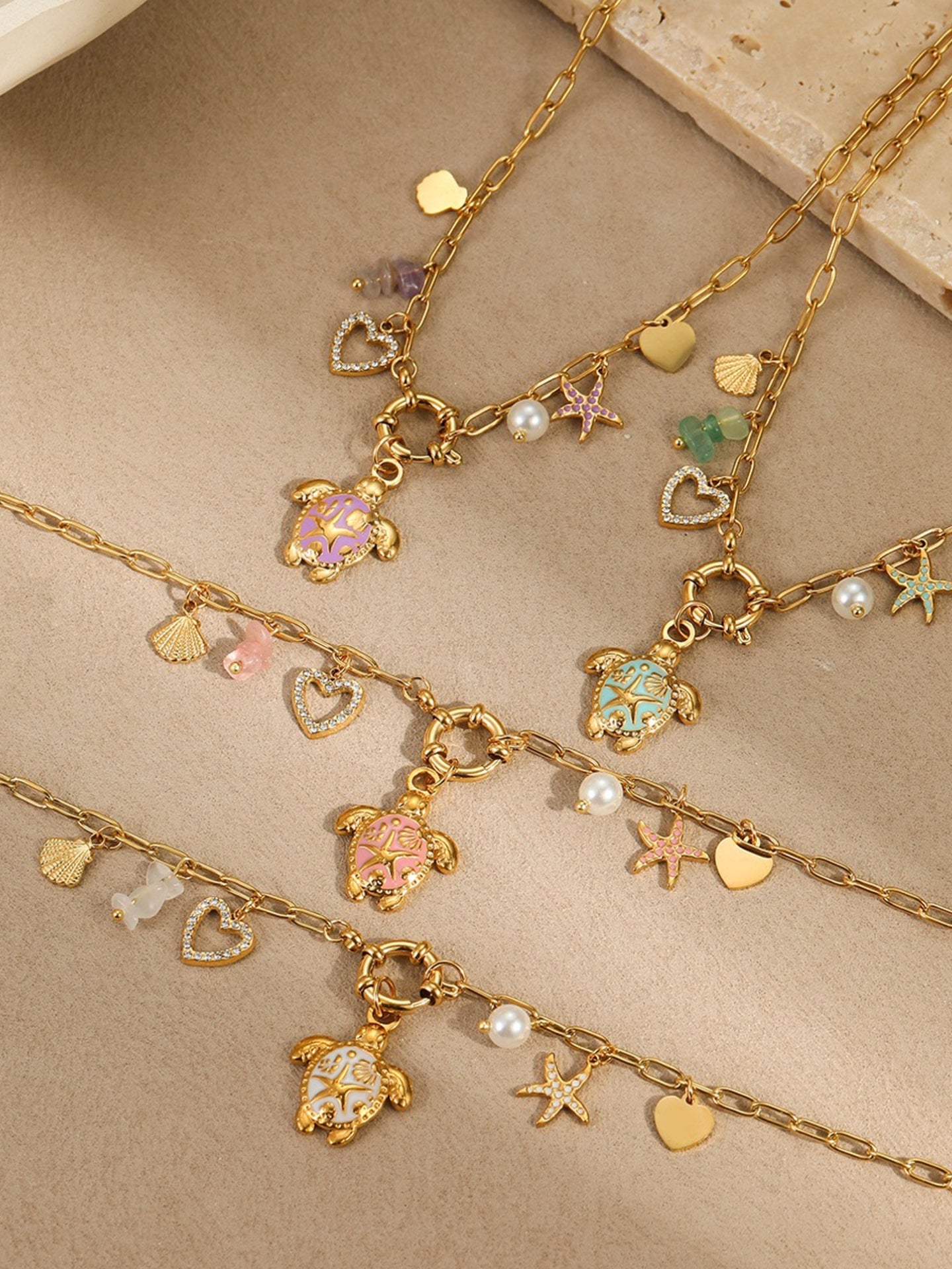 TURTLE PENDANT OCEAN NECKLACE