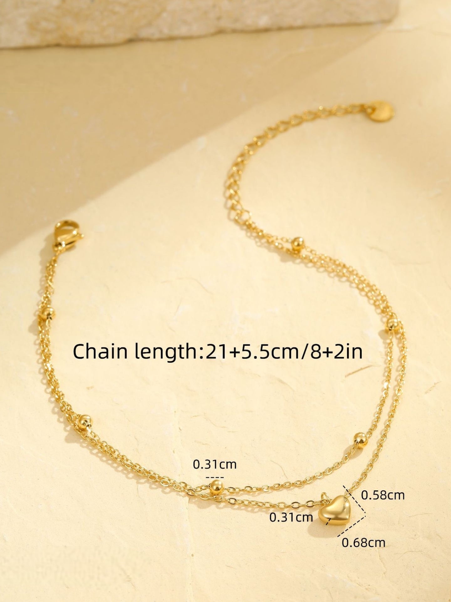 LAYERED HEART ANKLET