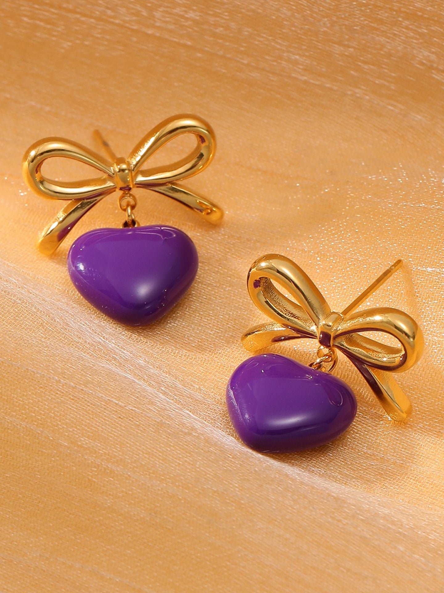 GLAZED HEART EARRINGS