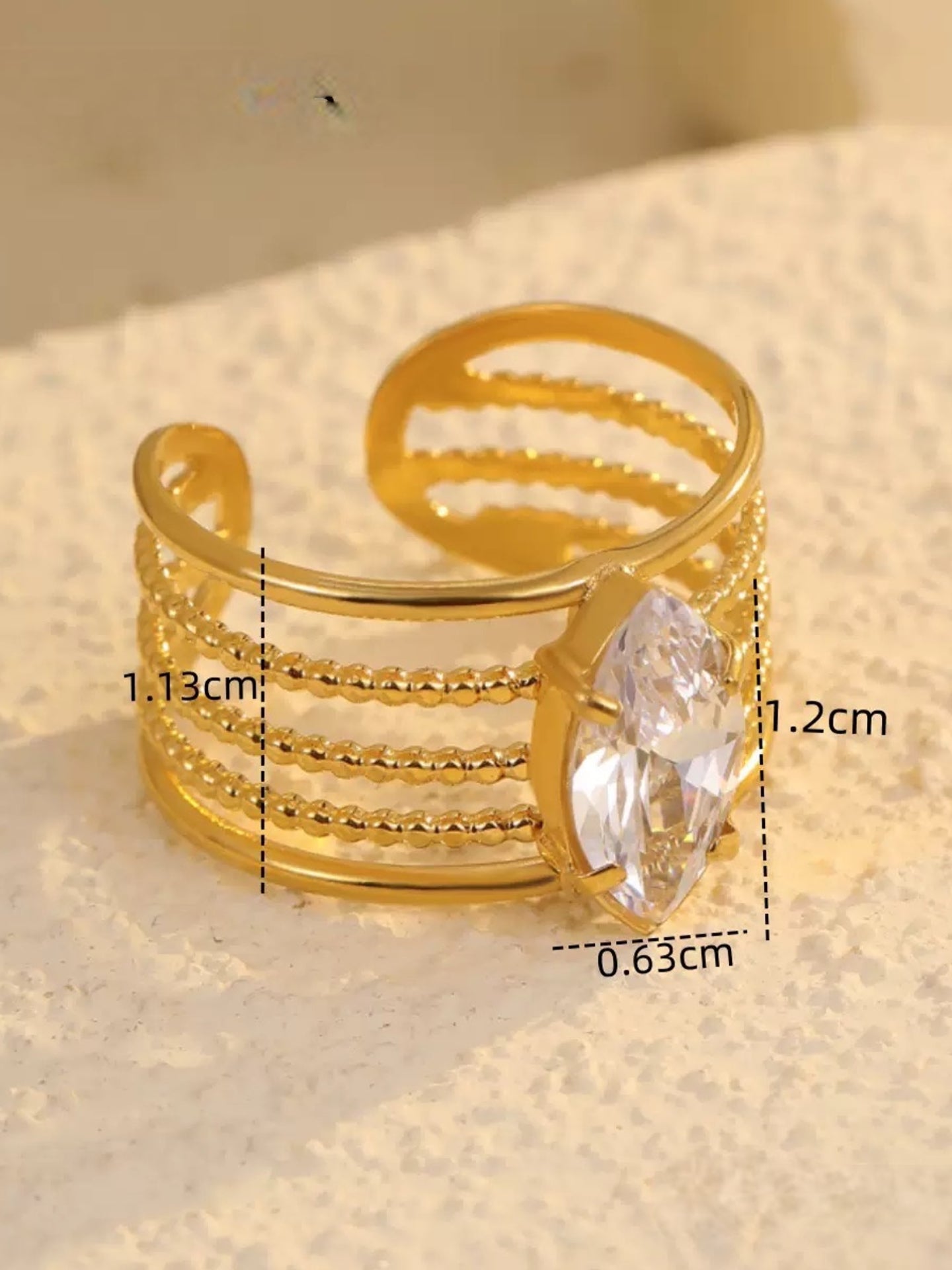 OPENWORK ZIRCON RING