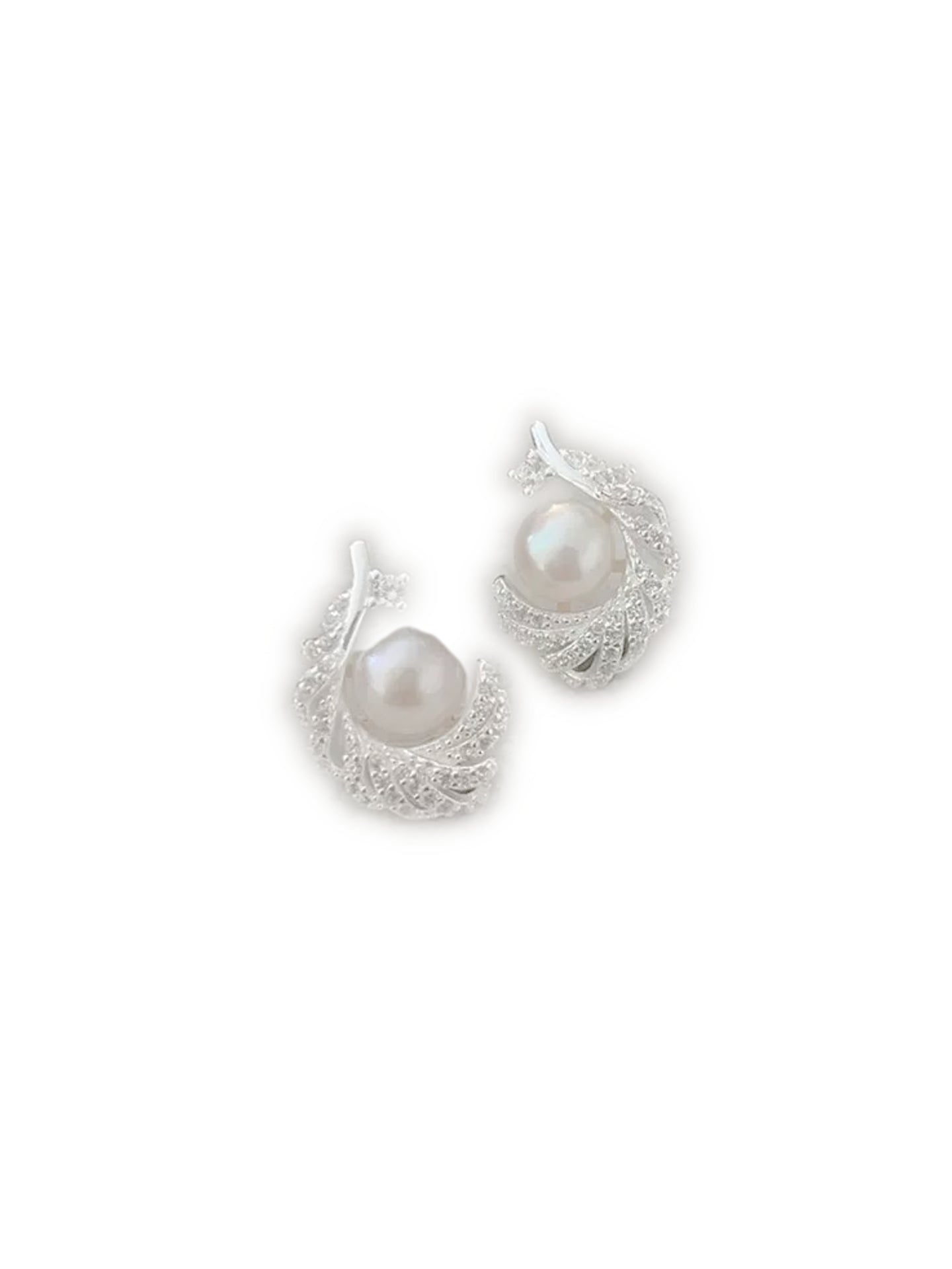 FEATHER PEARL EARRINGS