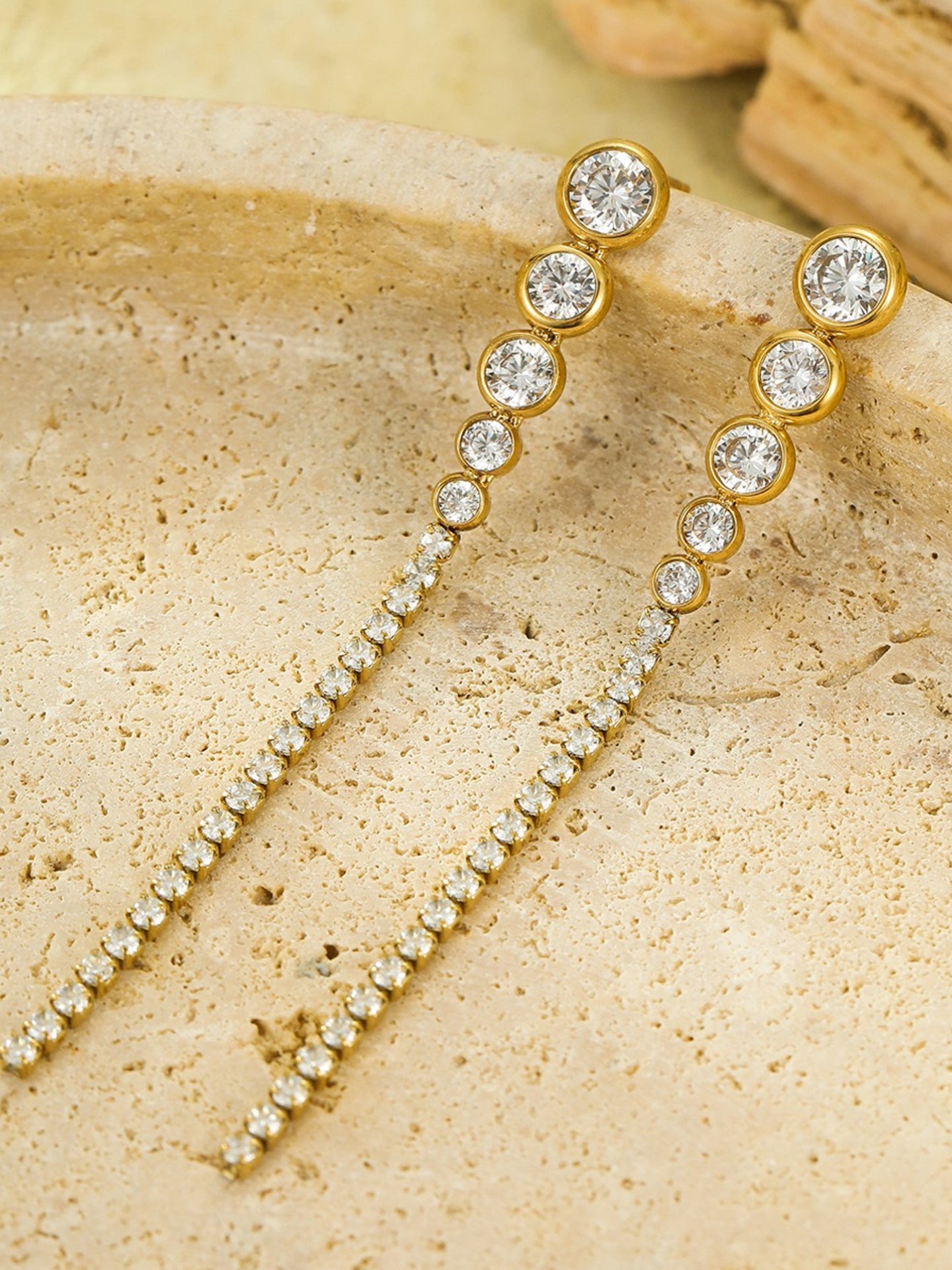 ZIRCON FRINGE EARRINGS