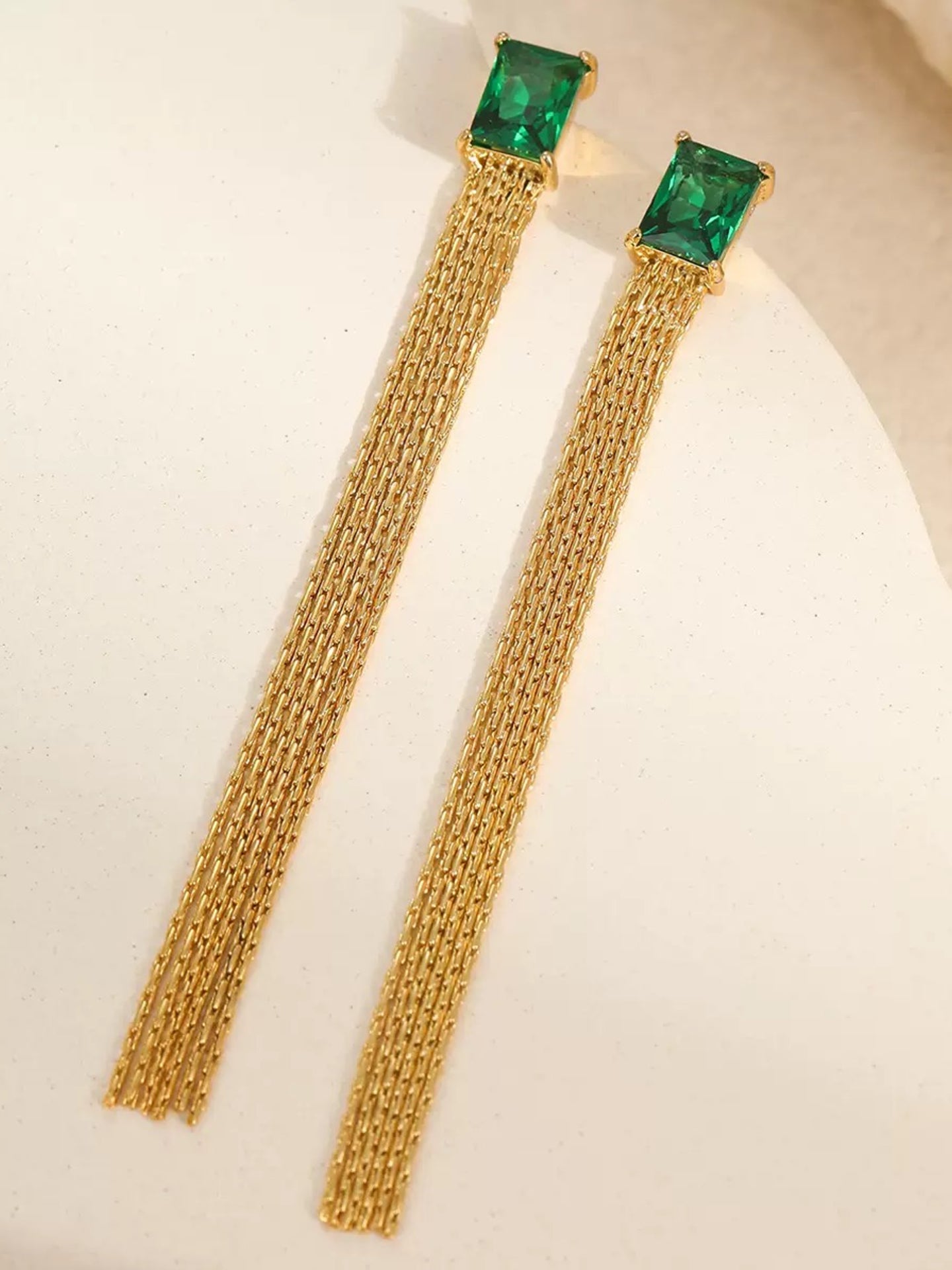 ZIRCON TASSEL EARRINGS