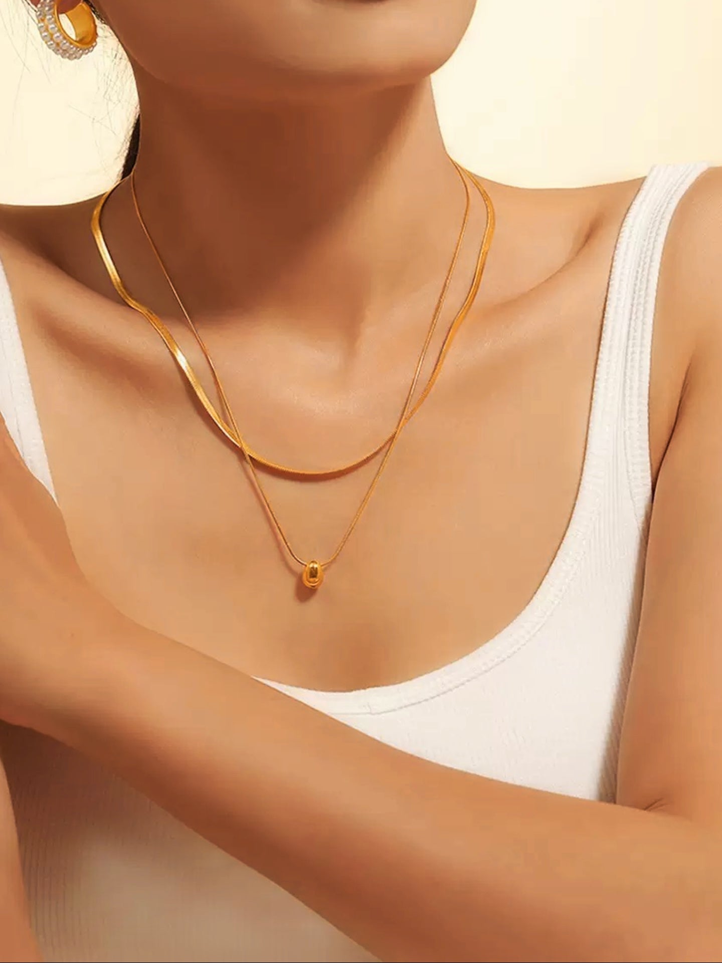 DOUBLE WATERDROP NECKLACE