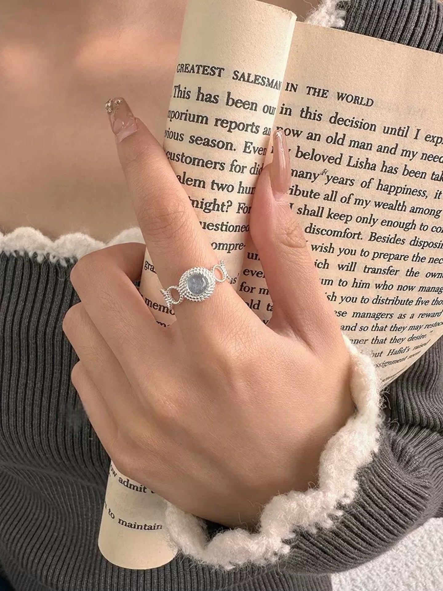 AQUAMARINE TWISTED RING