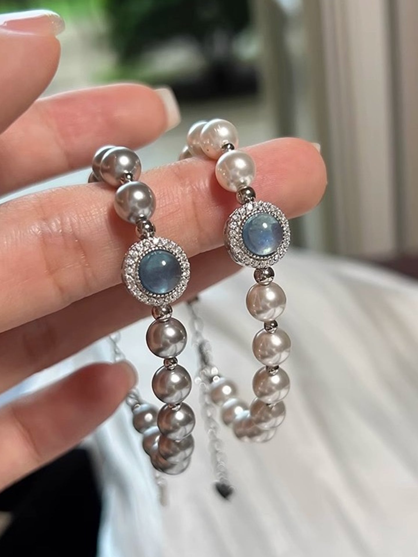 AQUAMARINE PEARL BRACELET