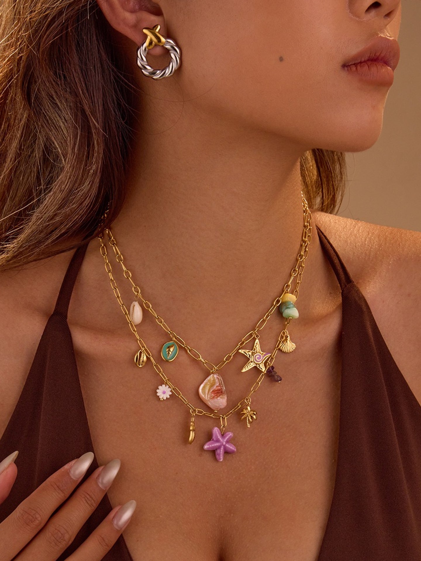 PURPLE STARFISH NECKLACE