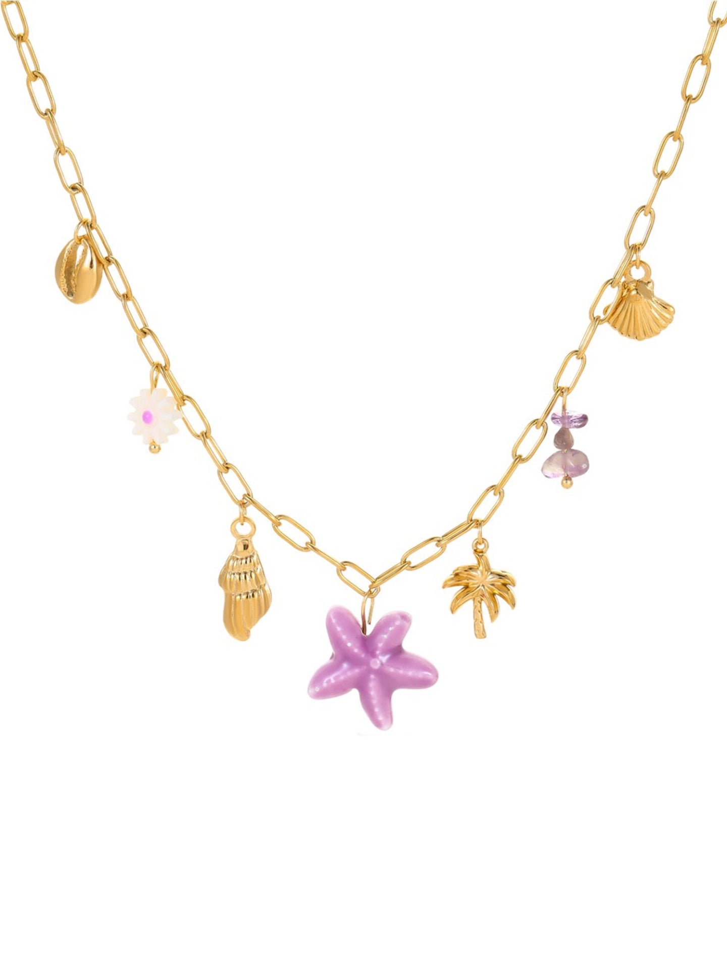 PURPLE STARFISH NECKLACE