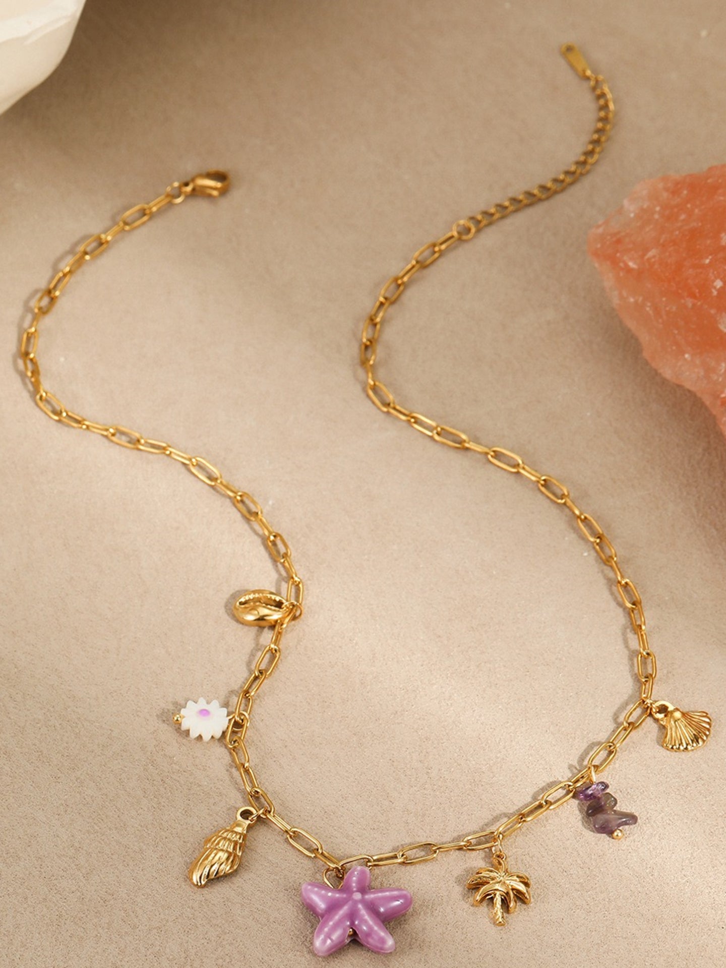 PURPLE STARFISH NECKLACE