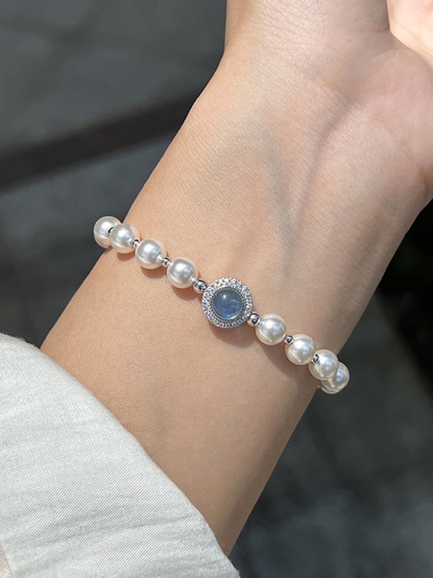 AQUAMARINE PEARL BRACELET