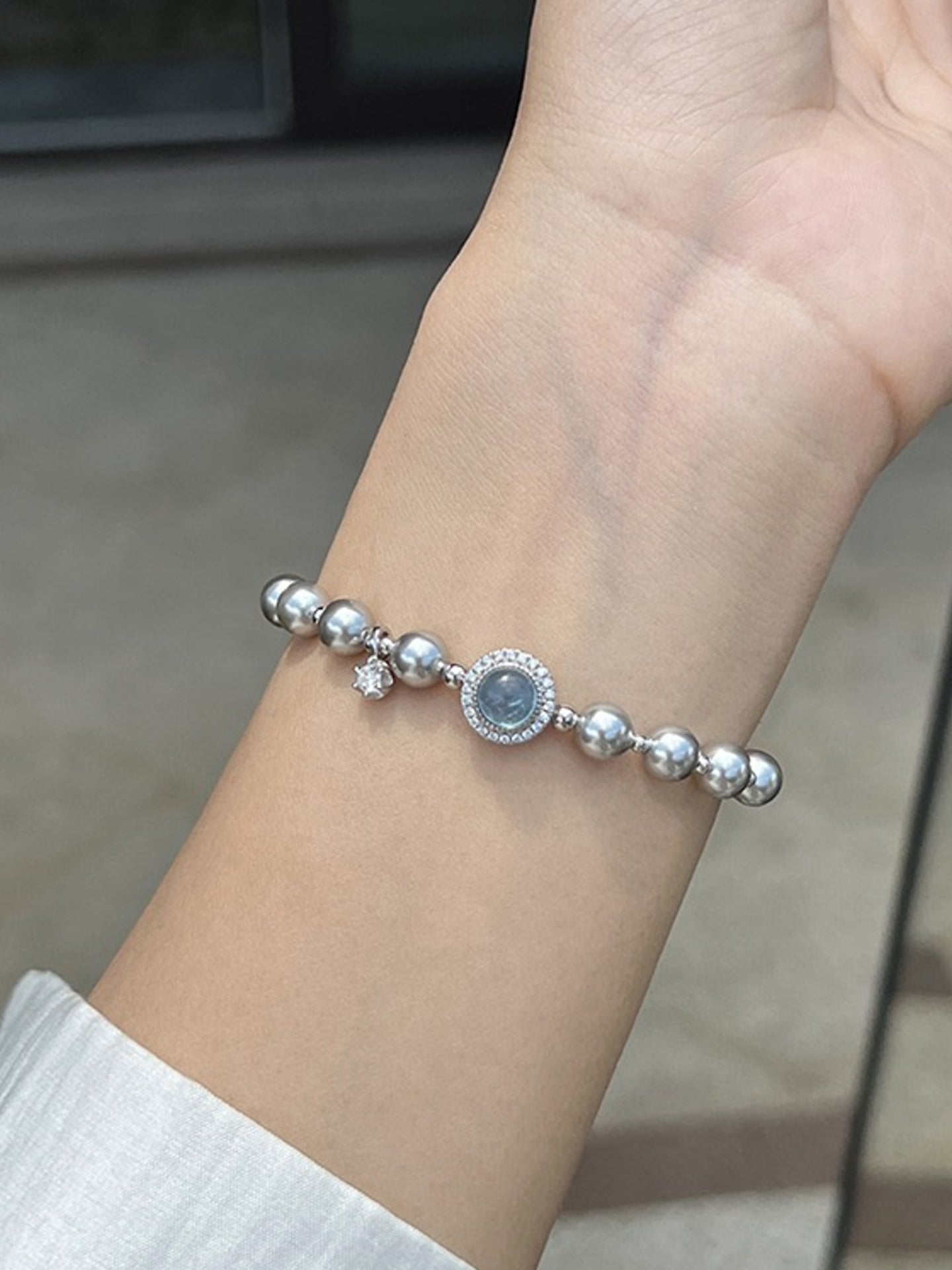 AQUAMARINE PEARL BRACELET