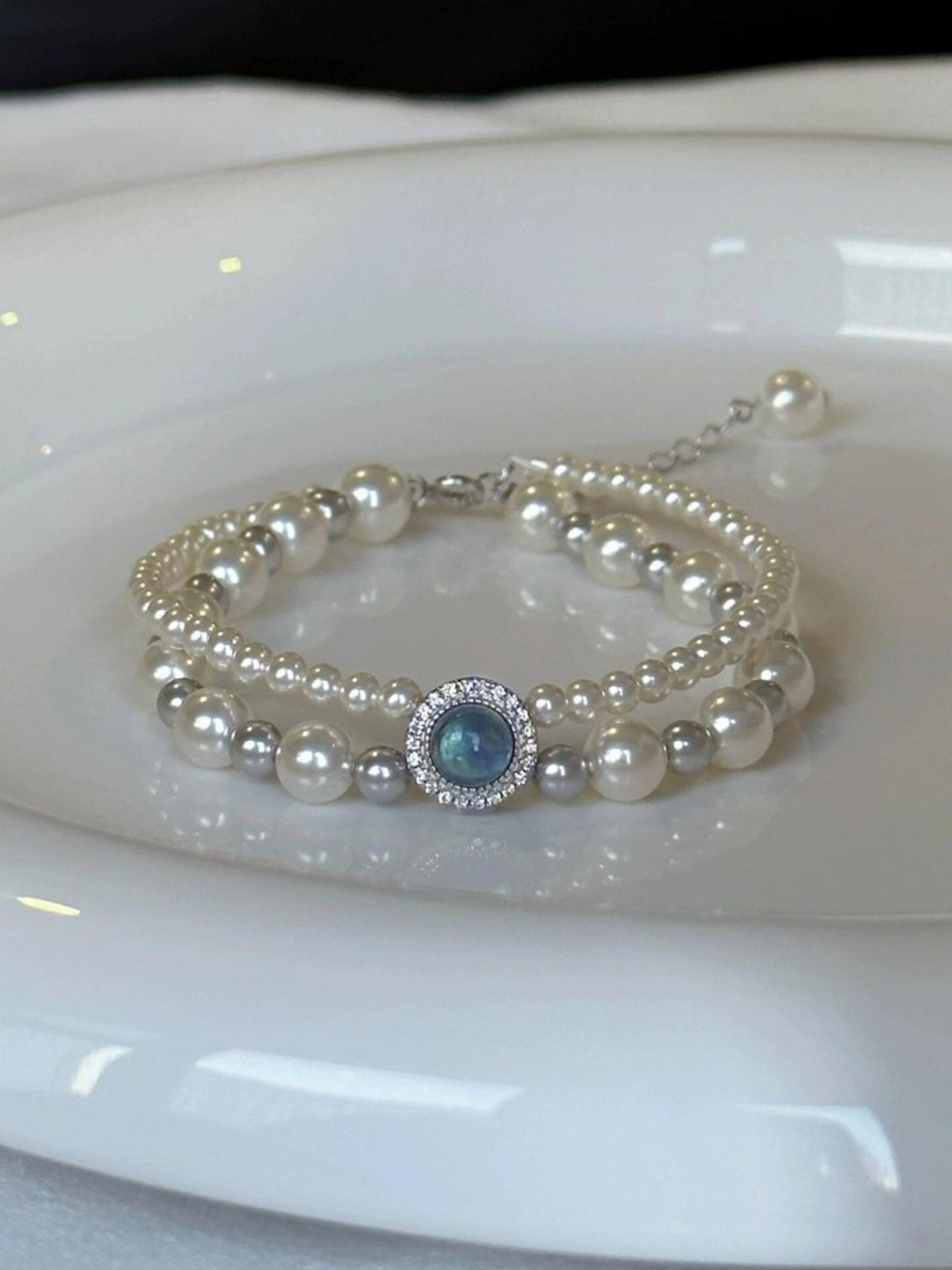 AQUAMARINE PEARL BRACELET