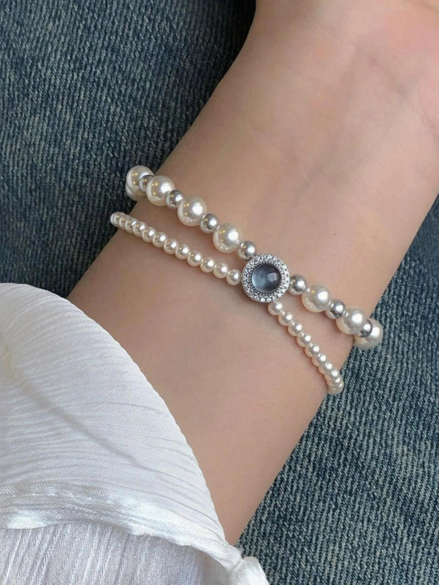 AQUAMARINE PEARL BRACELET