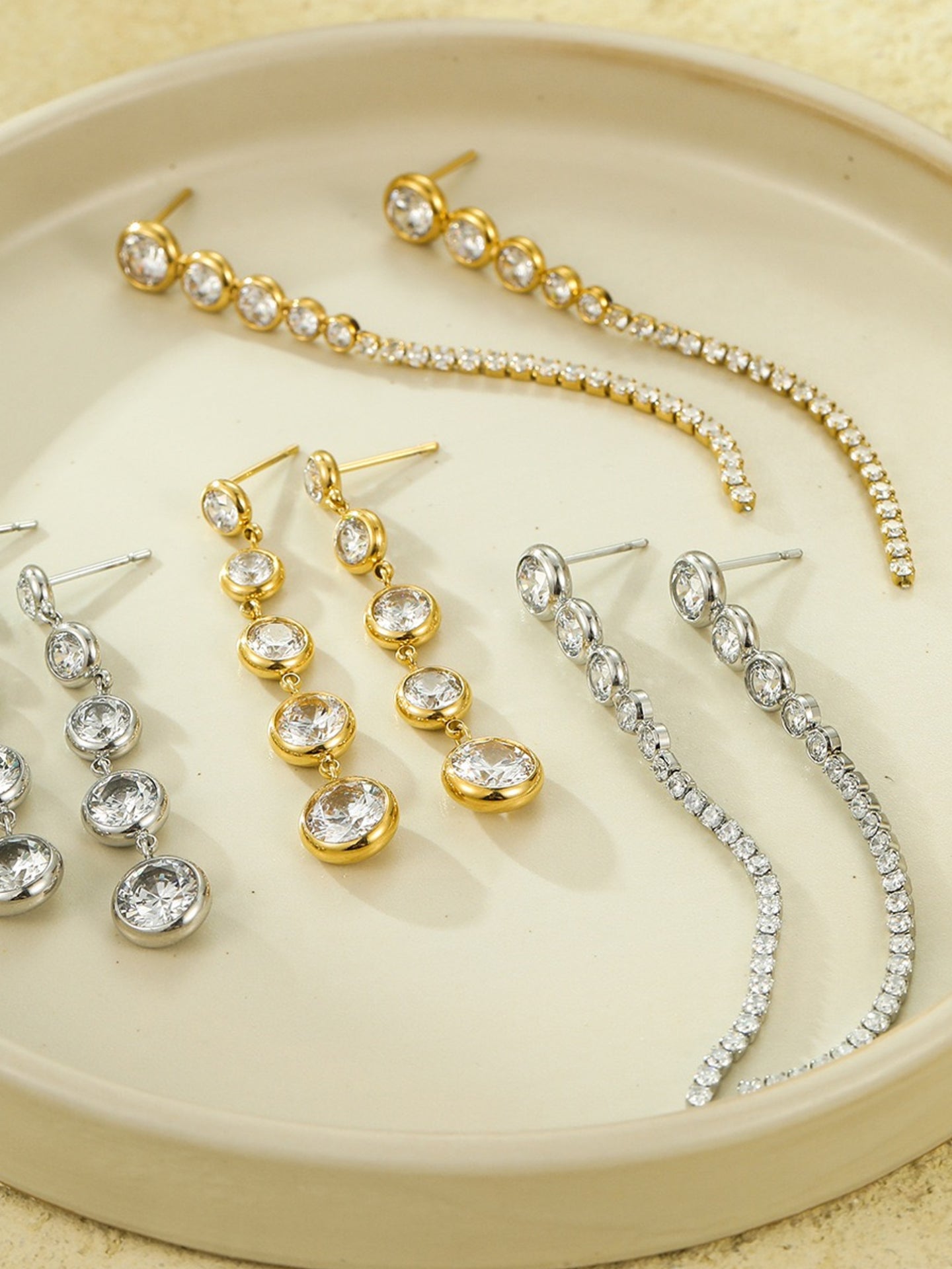 ZIRCON FRINGE EARRINGS