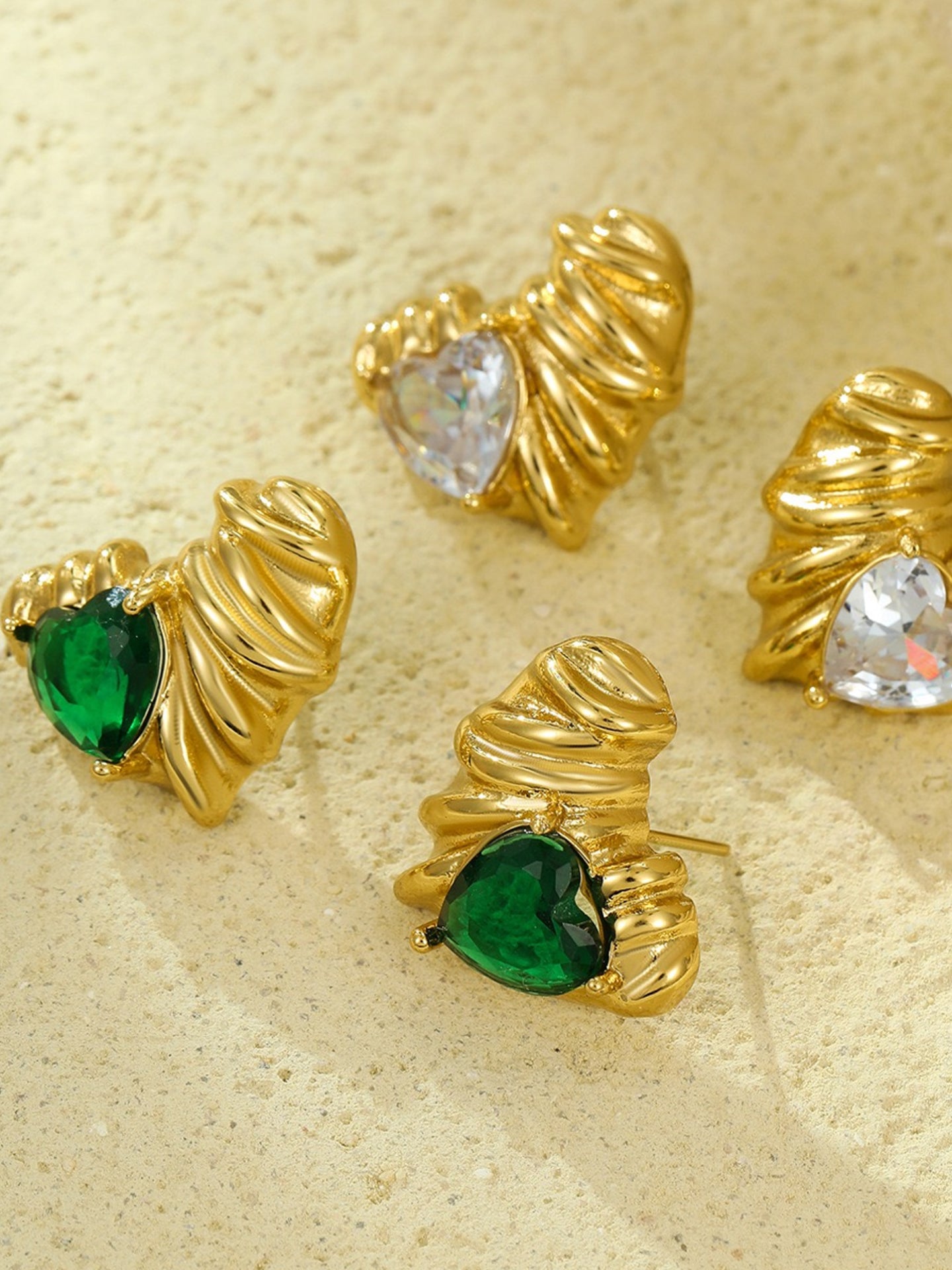 ZIRCON HEART EARRINGS