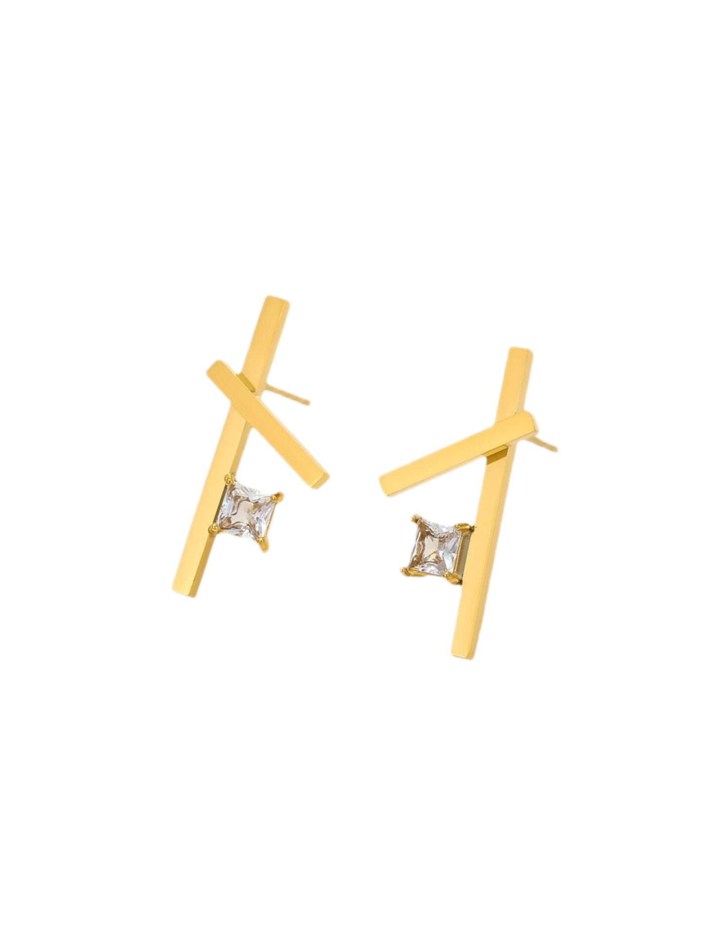 LINE CROSS EARRINGS