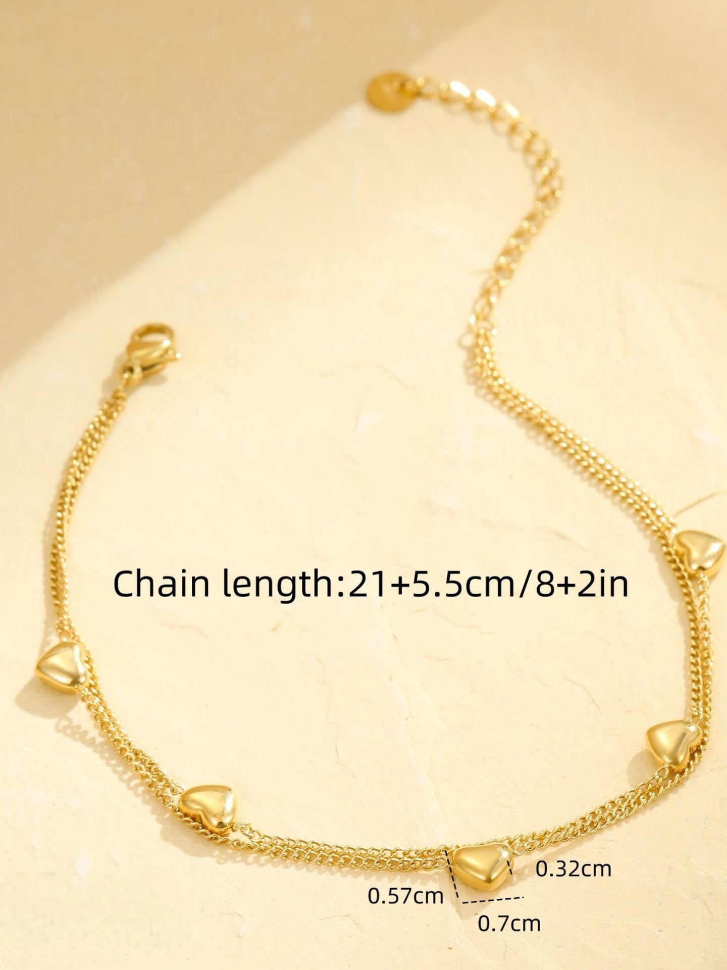 LAYERED HEART ANKLET
