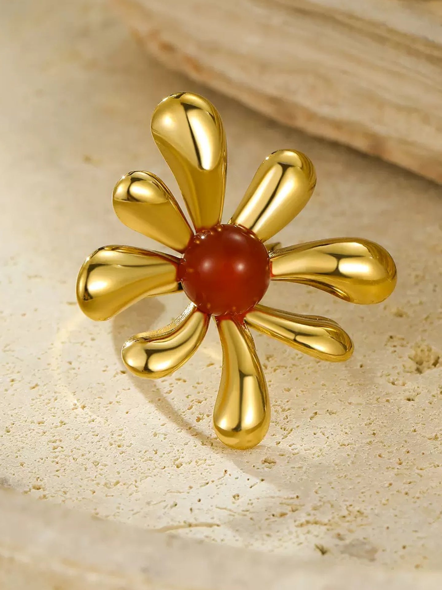GEMSTONE PETAL RING