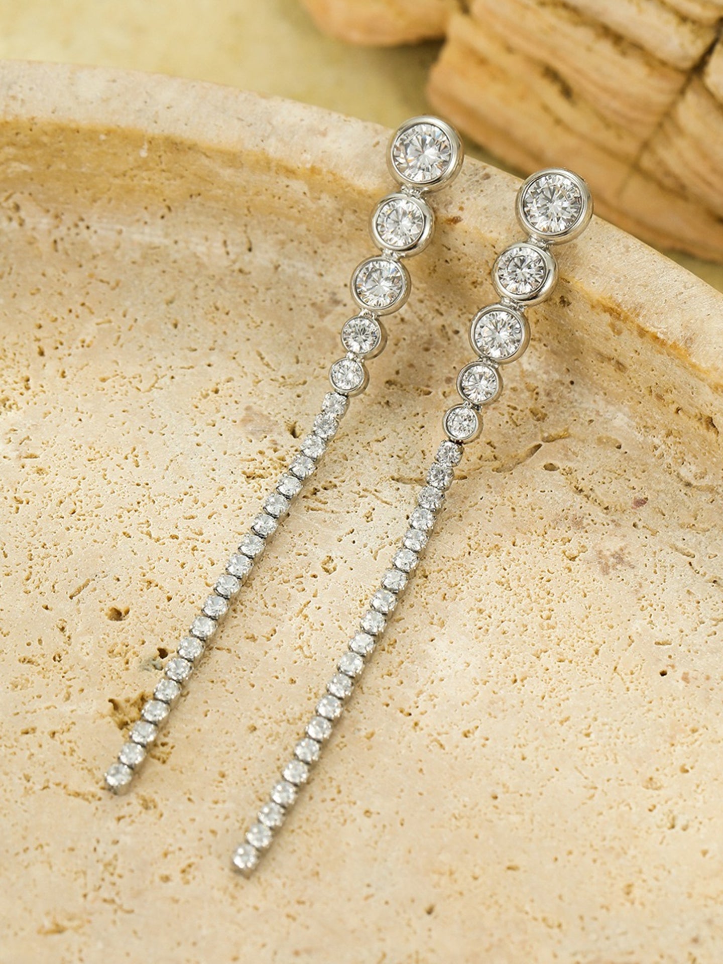 ZIRCON FRINGE EARRINGS