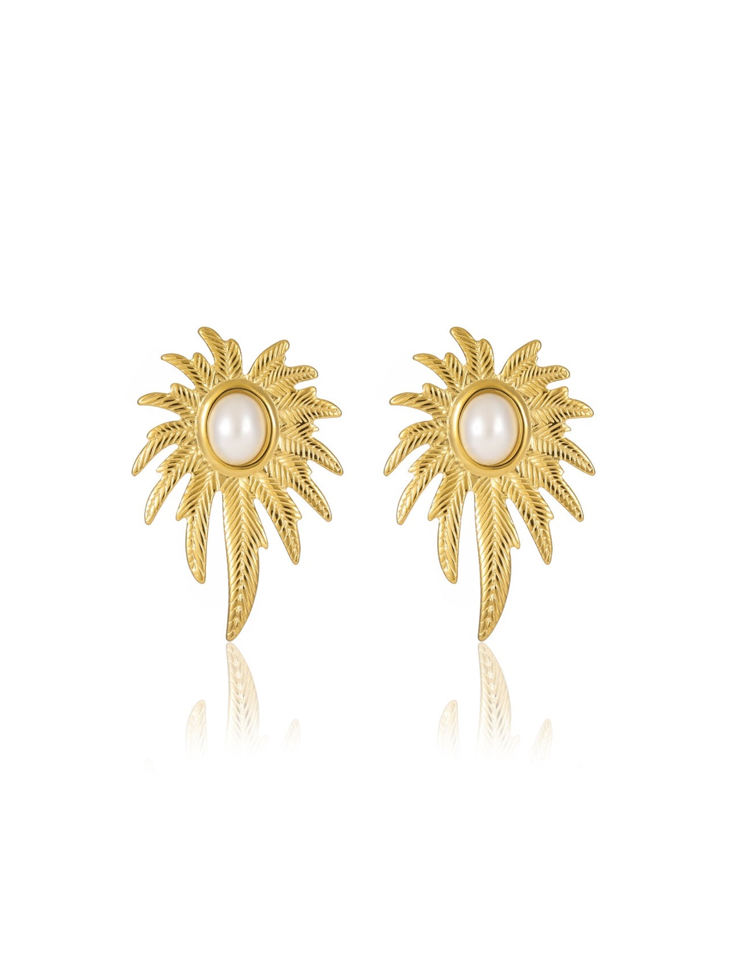 LEAF PEARL EARRINGS