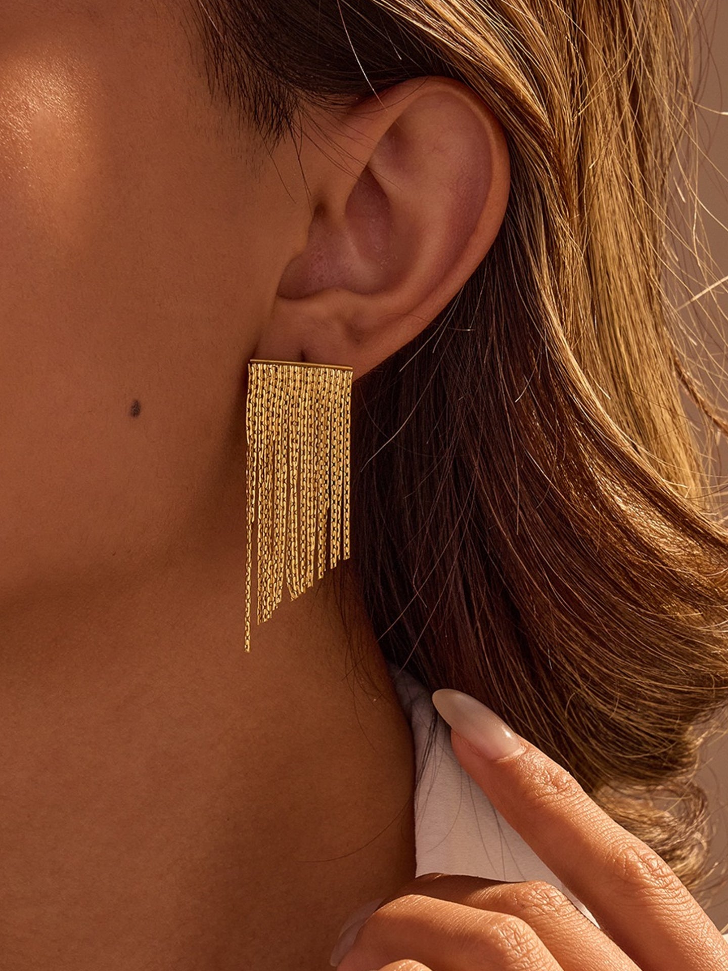 CHAIN FRINGE EARRINGS