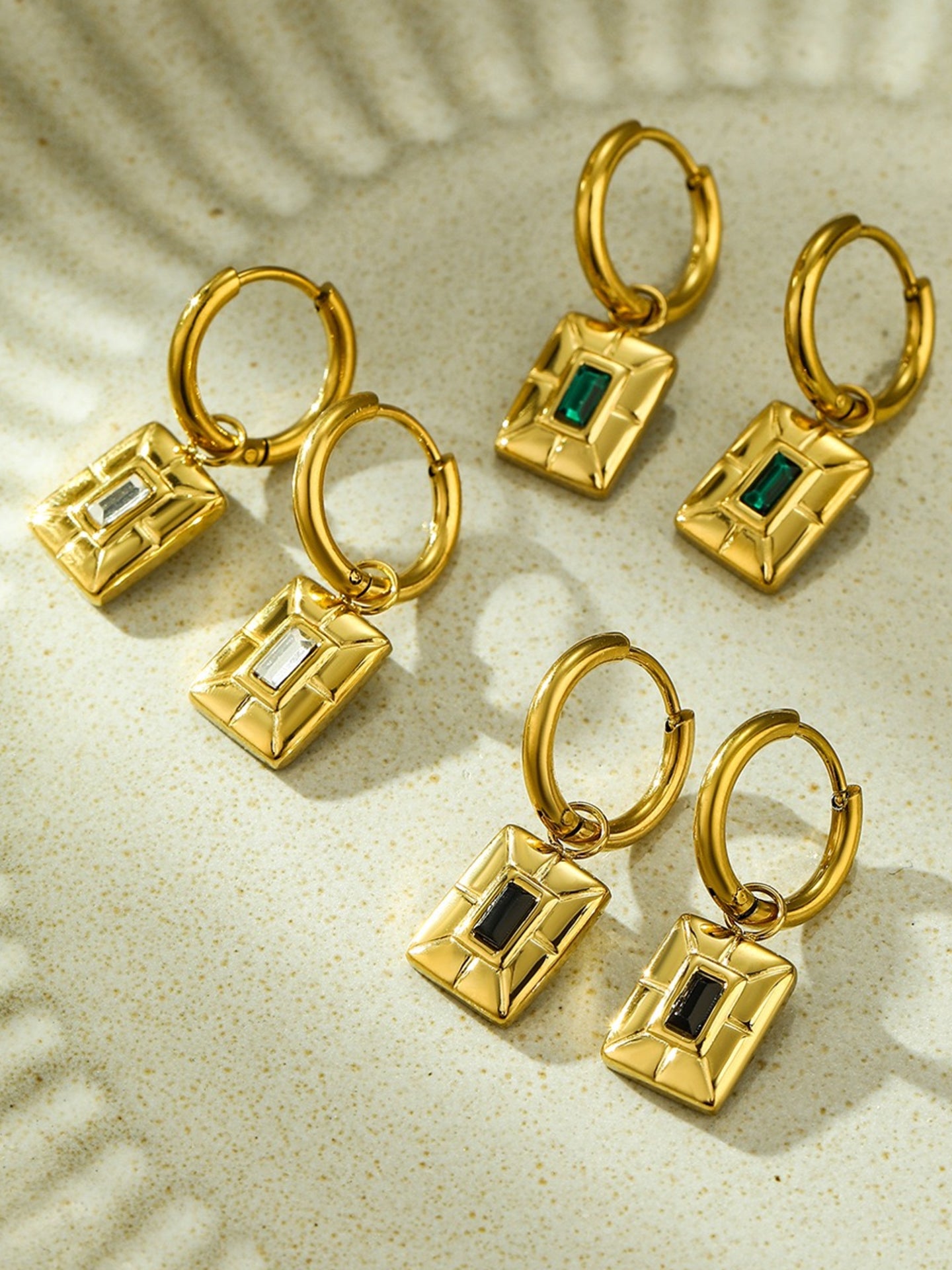 SQUARE ZIRCON EARRINGS