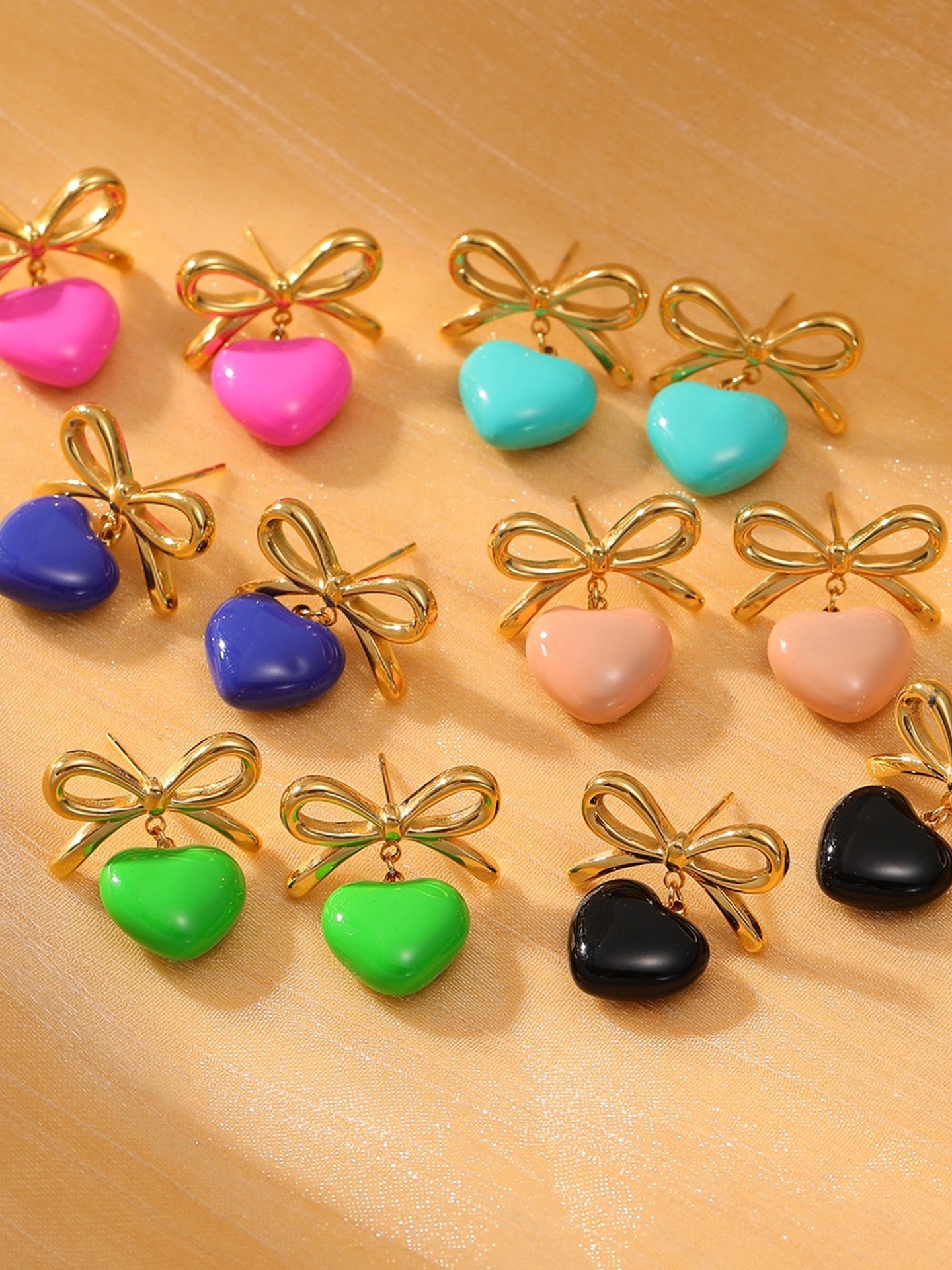 GLAZED HEART EARRINGS