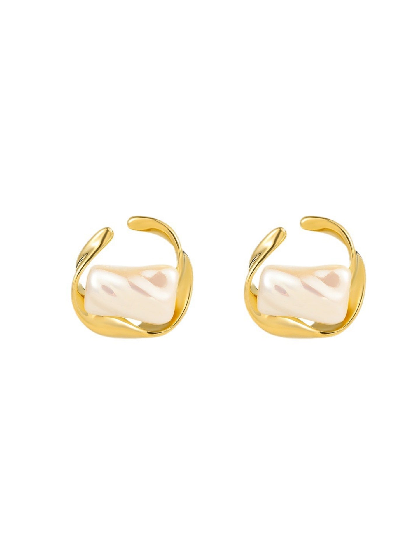 VINTAGE GEOMETRIC PEARL EARRINGS