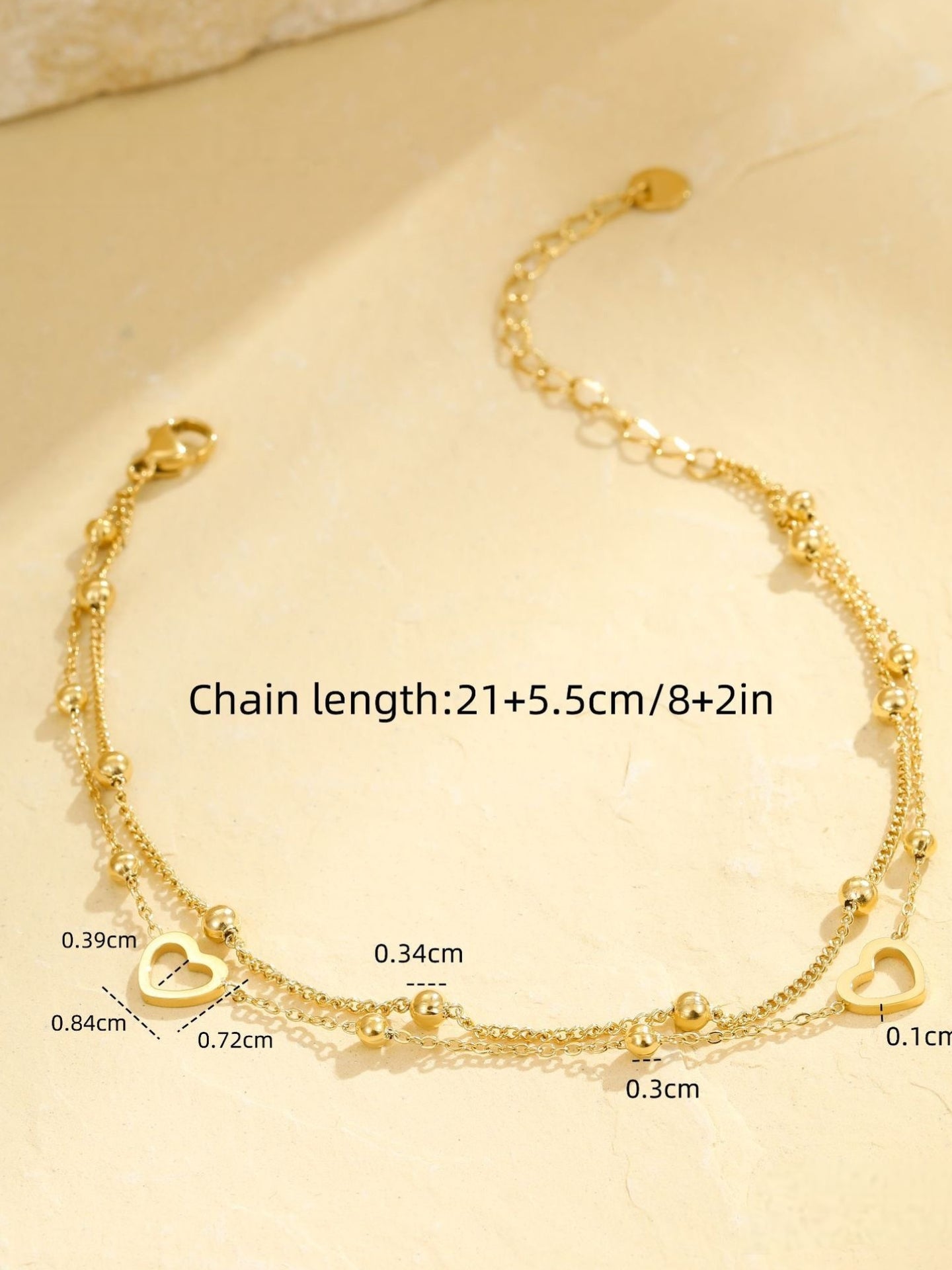 LAYERED HEART ANKLET